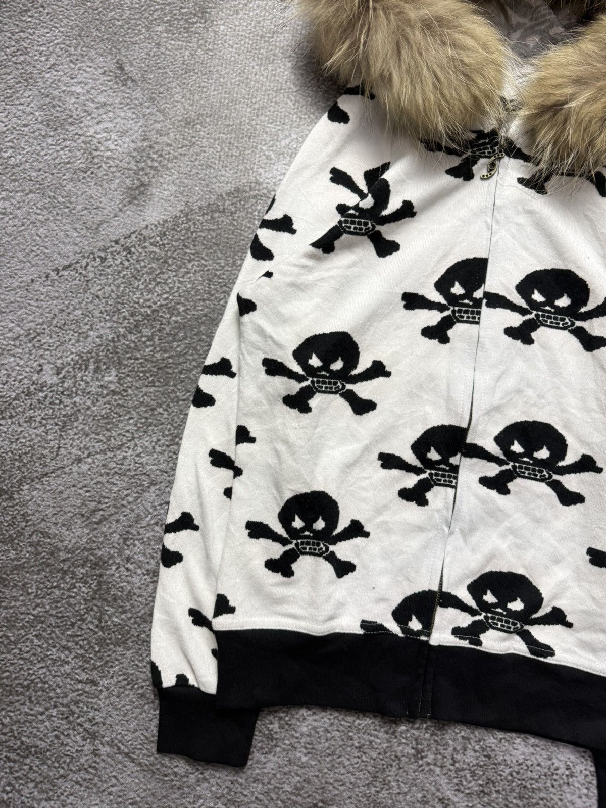 Le Grande Bleu (L.G.B.) Japanese skull fur hoodie knit Size US S / EU 44-46 / 1 - 4 Thumbnail