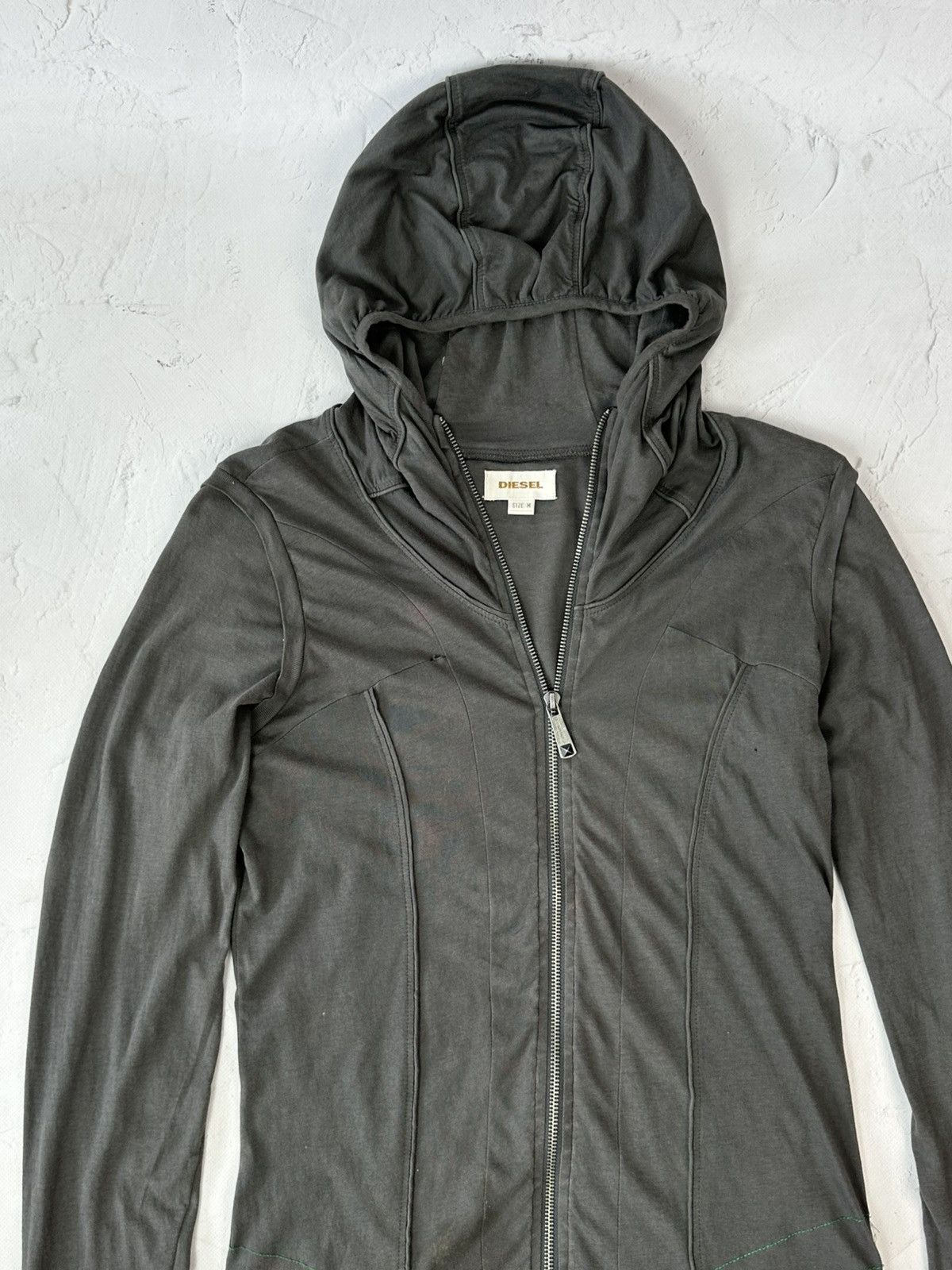 Diesel Vintage Y2K Diesel Full Zip Grey Dress Size M / US 6-8 / IT 42-44 - 3 Thumbnail