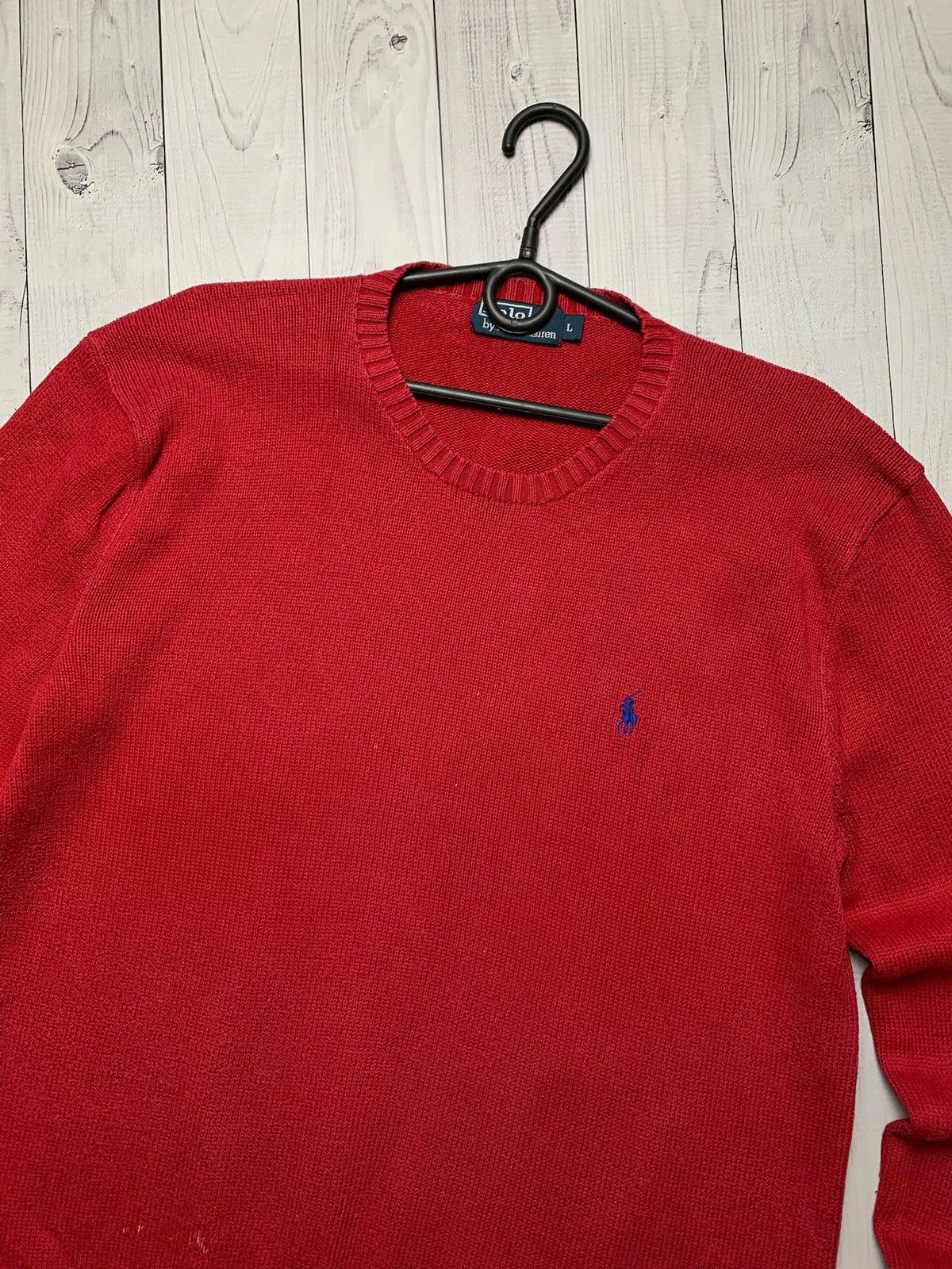 Polo Ralph Lauren × Vintage Vintage Polo Ralph Lauren sweater red knitted size L logo Size US L / EU 52-54 / 3 - 3 Thumbnail