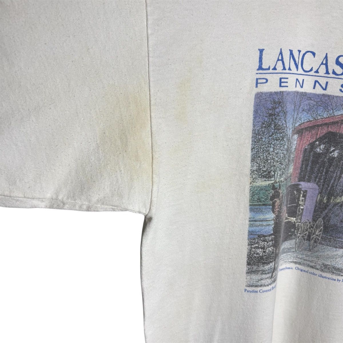 Vintage Vintage 90s Lancaster Country Art Graphic T-Shirt Size US XL / EU 56 / 4 - 7 Thumbnail