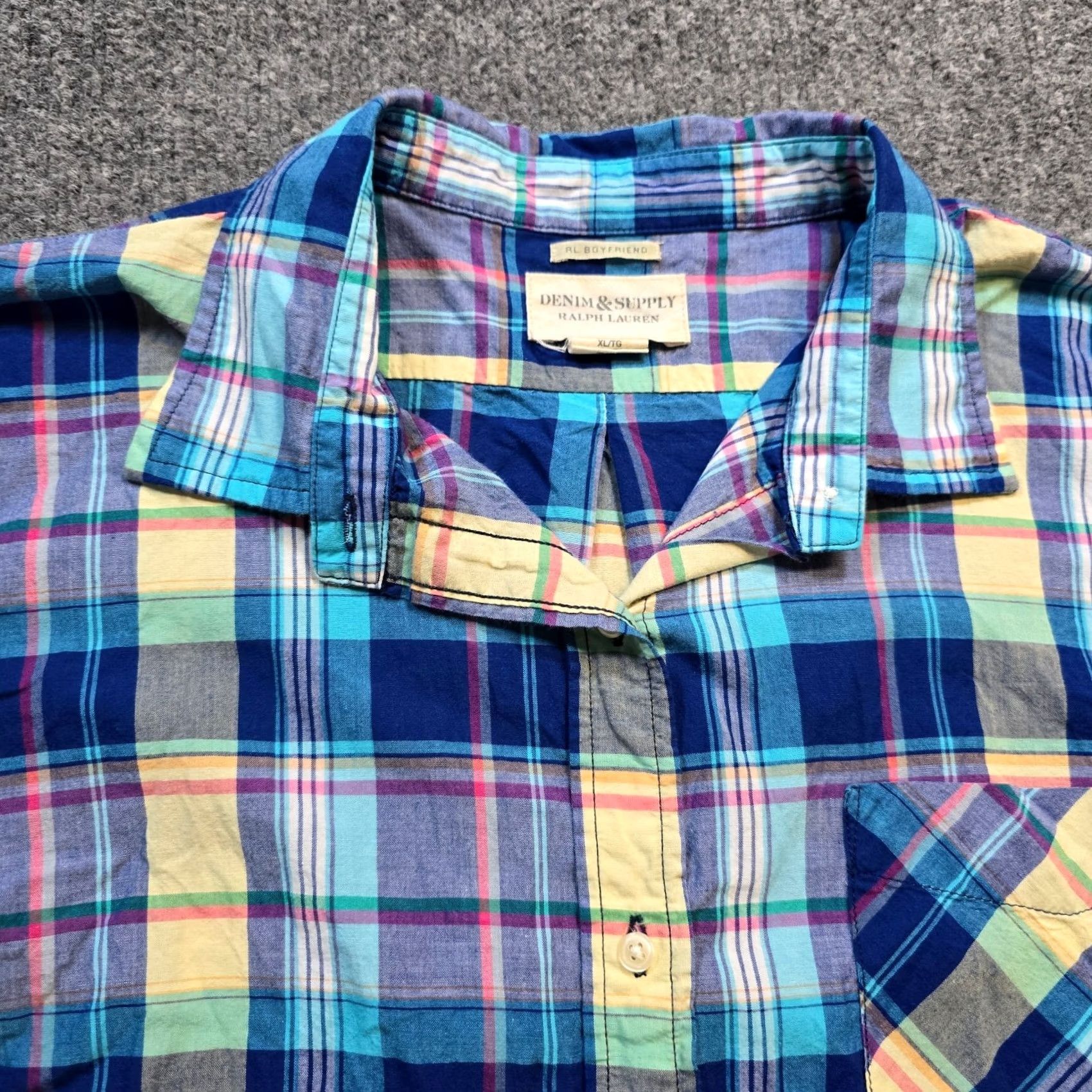Ralph Lauren Ralph Lauren Denim & Supply Top Womens XL Blue Plaid Button Casual Boyfriend Fit Shirt Size XL / US 12-14 / IT 48-50 - 2 Thumbnail