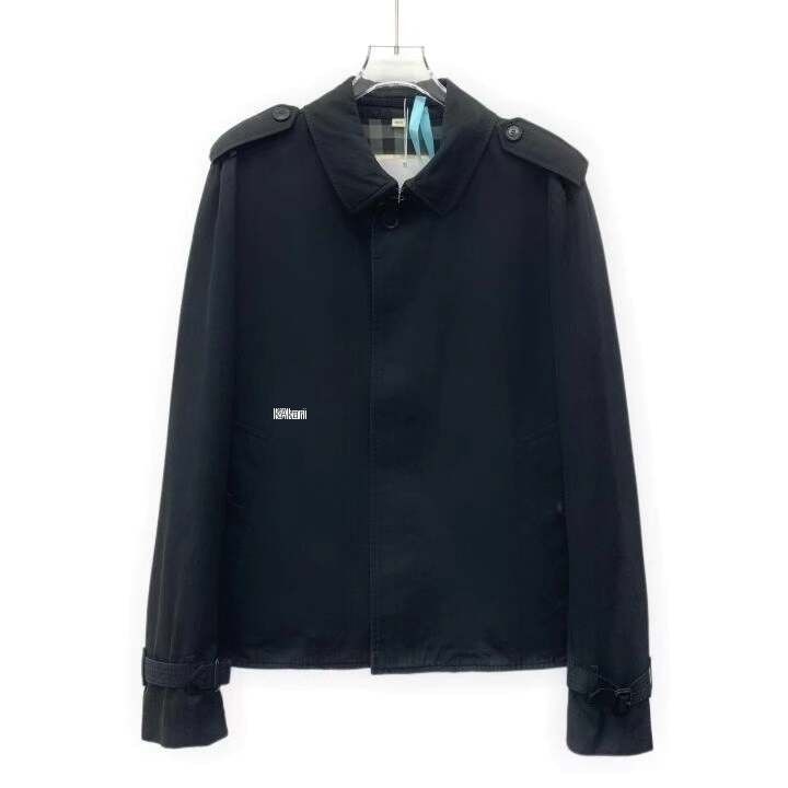 Burberry Burberry Black Collar Cotton Single-Button Trench Coat Size US L / EU 52-54 / 3 - 1 Thumbnail