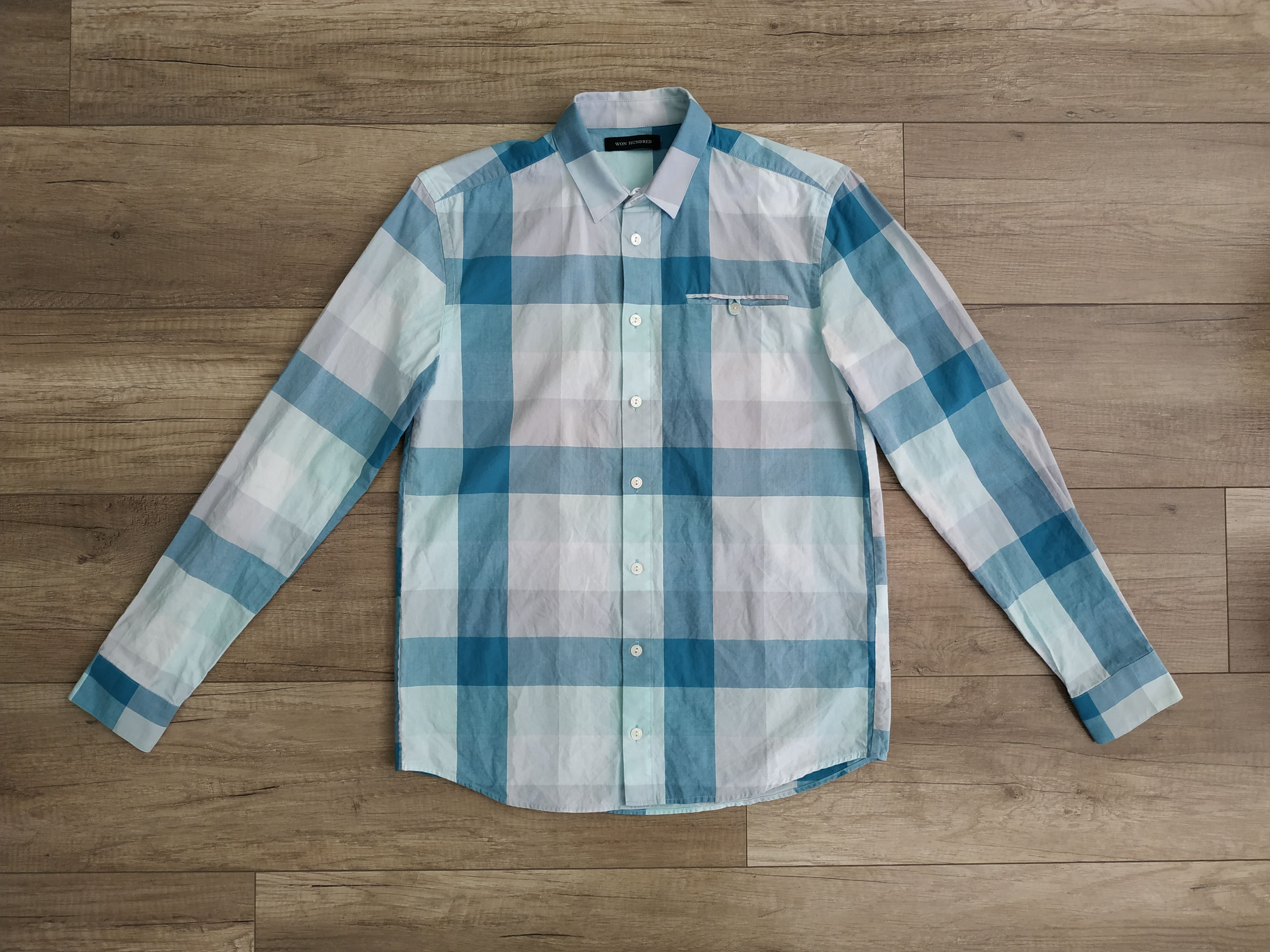 Won Hundred Won Hundred Men's Checkered Button Up Shirt, s. SMALL Size US S / EU 44-46 / 1 - 1 Thumbnail