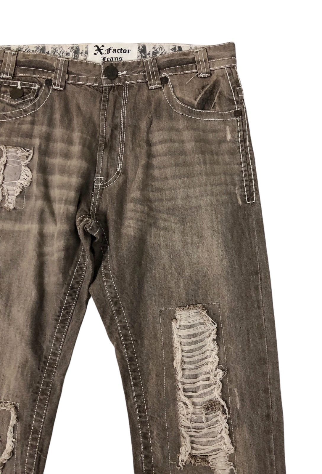 Japanese Brand Japan Brand XFactor Distress Denim Jeans Size US 34 / EU 50 - 7 Thumbnail