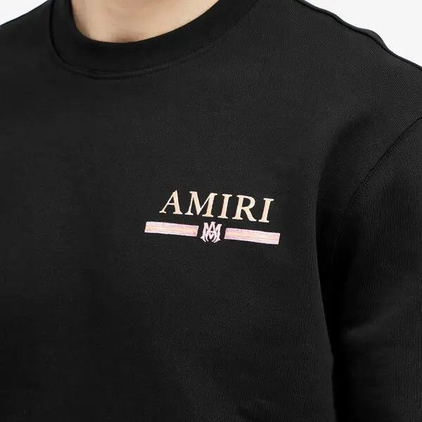 Amiri o1mle0326 MA Watercolor Bar Crewneck Sweatshirt in Black Size US S / EU 44-46 / 1 - 5 Thumbnail