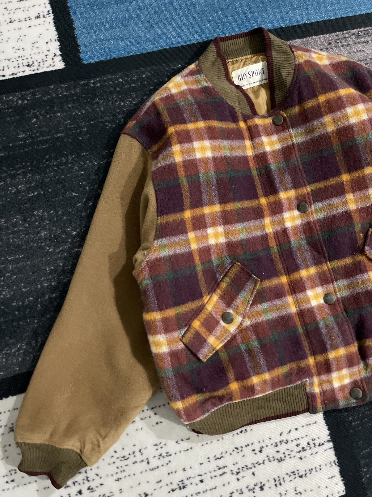 Japanese Brand × Vintage Vintage Gio Sport Weekend Wool Bomber Jacket Size US XL / EU 56 / 4 - 4 Thumbnail
