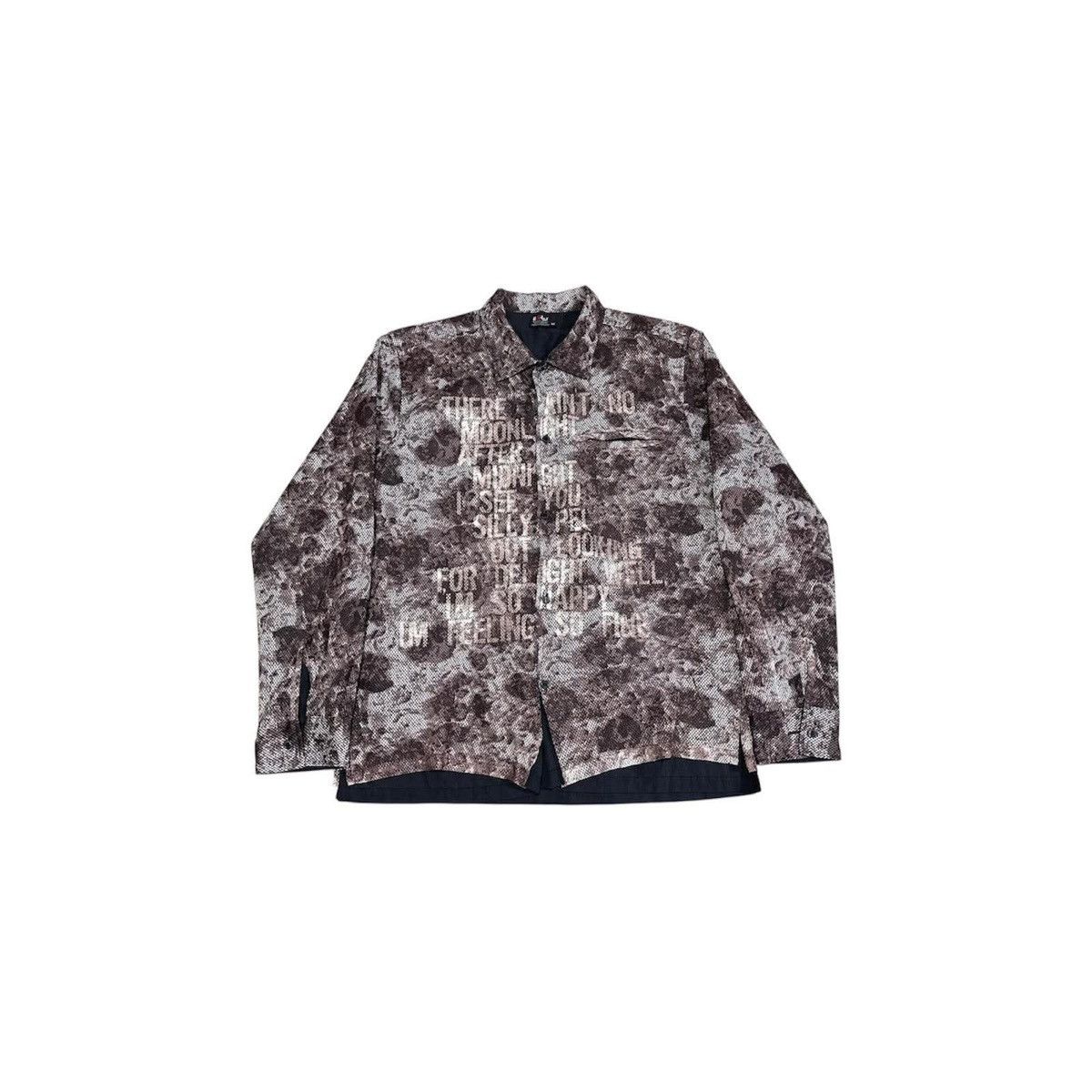 14th Addiction × If Six Was Nine × Japanese Brand 🔥Sick Y2K Badger Double Layer Mesh Poem Shirt Goth Punk Size US M / EU 48-50 / 2 - 3 Thumbnail