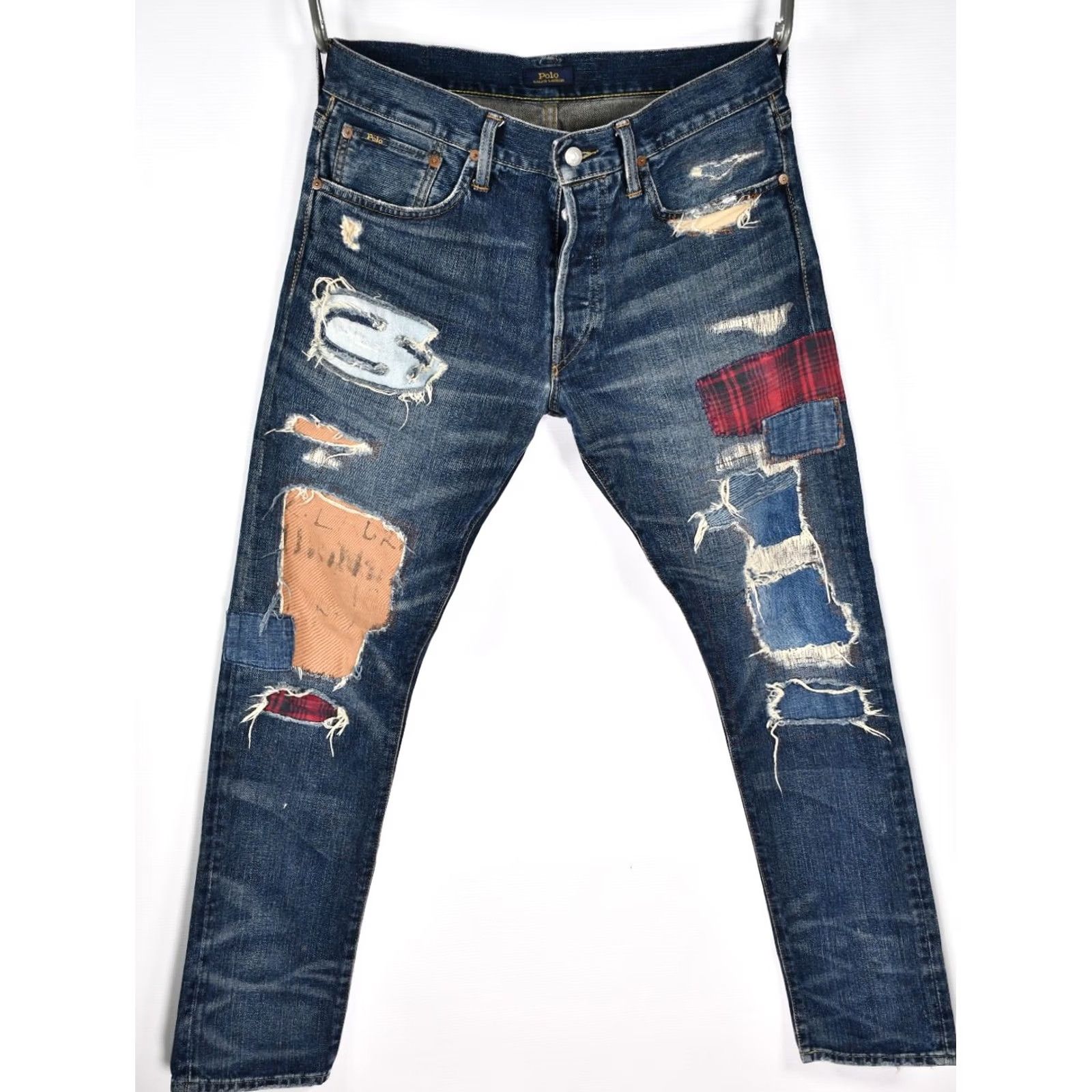 Polo Ralph Lauren Polo Ralph Lauren Sullivan Slim Patches Distressed Jeans W32 L30 Men Jeans 5-Pocket Blue 100% Cotton Vintage No Size US XS / EU 42 / 0 - 2 Thumbnail
