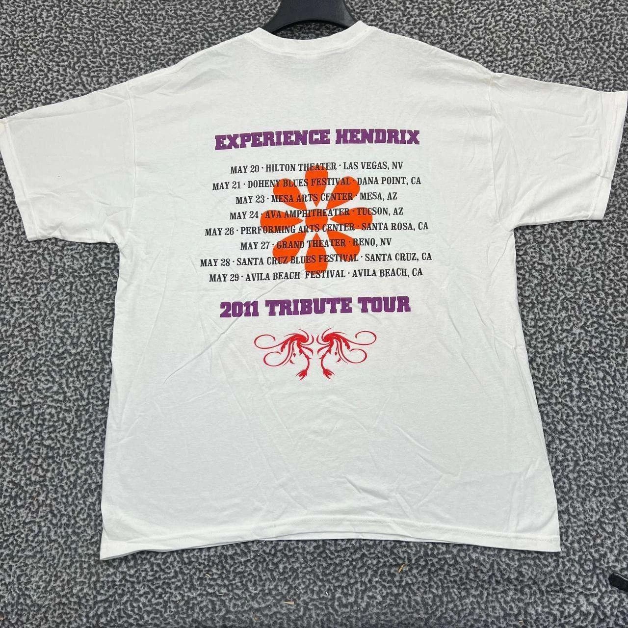 Gildan Vintage Experience Jimi Hendrix Shirt Men XL White Gildan Size US XL / EU 56 / 4 - 2 Thumbnail