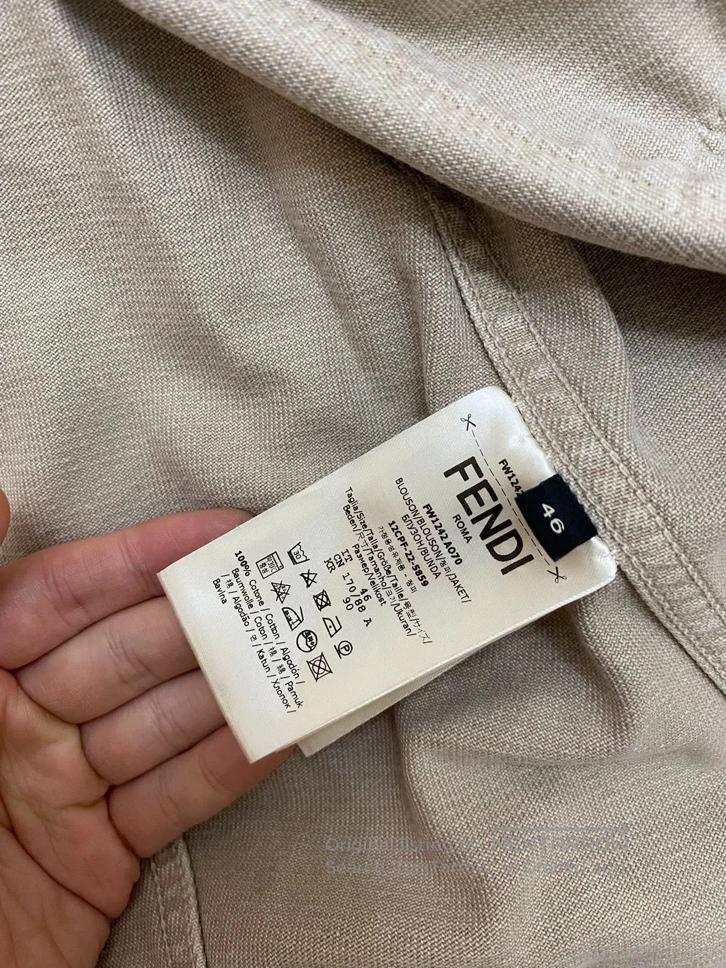 Fendi fendi denim jacket in beige color. Size US M / EU 48-50 / 2 - 7 Thumbnail