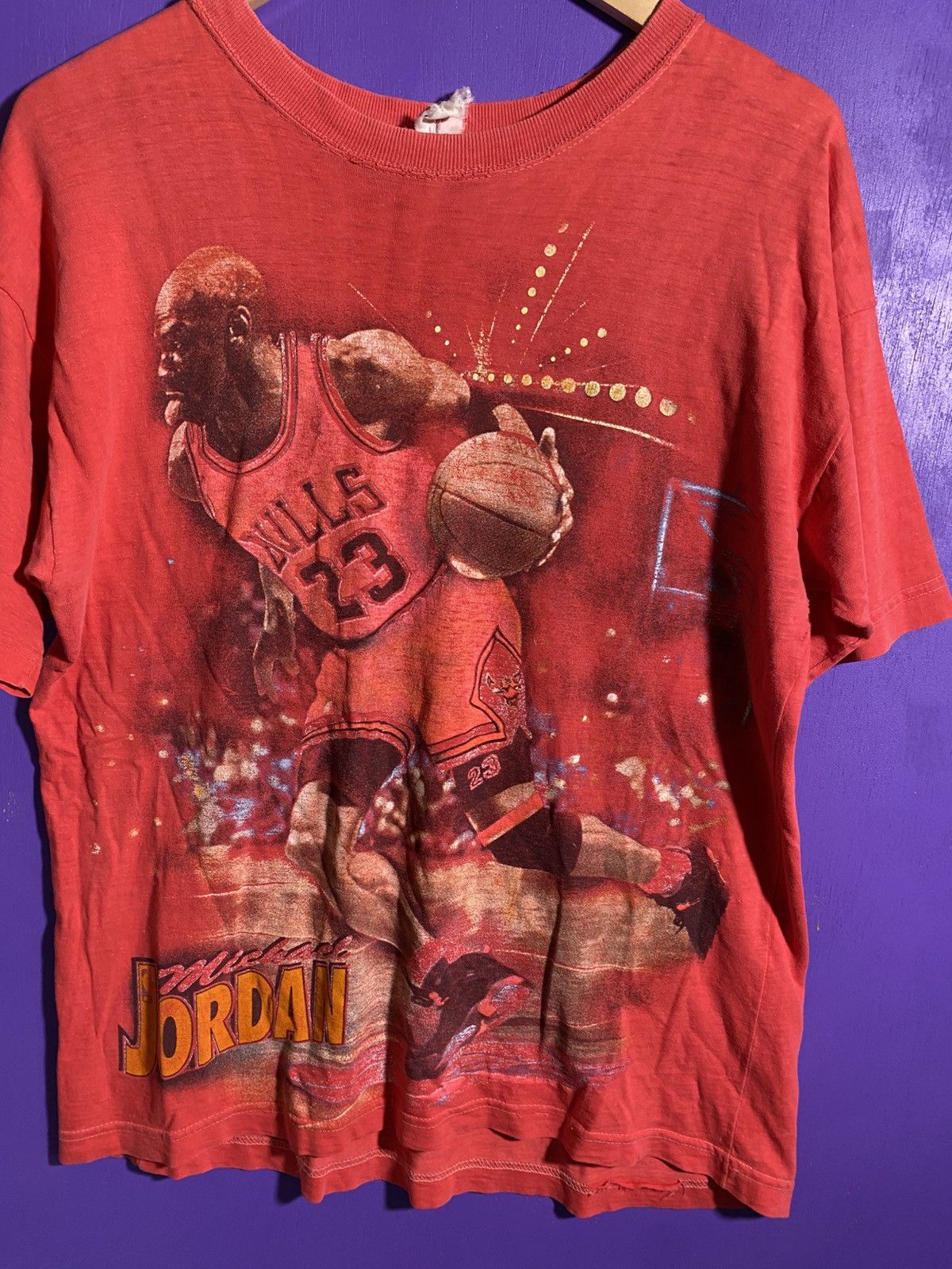 NBA × Vintage Vintage 90s Michael Jordan Chicago bulls t-shirt Size US L / EU 52-54 / 3 - 3 Thumbnail