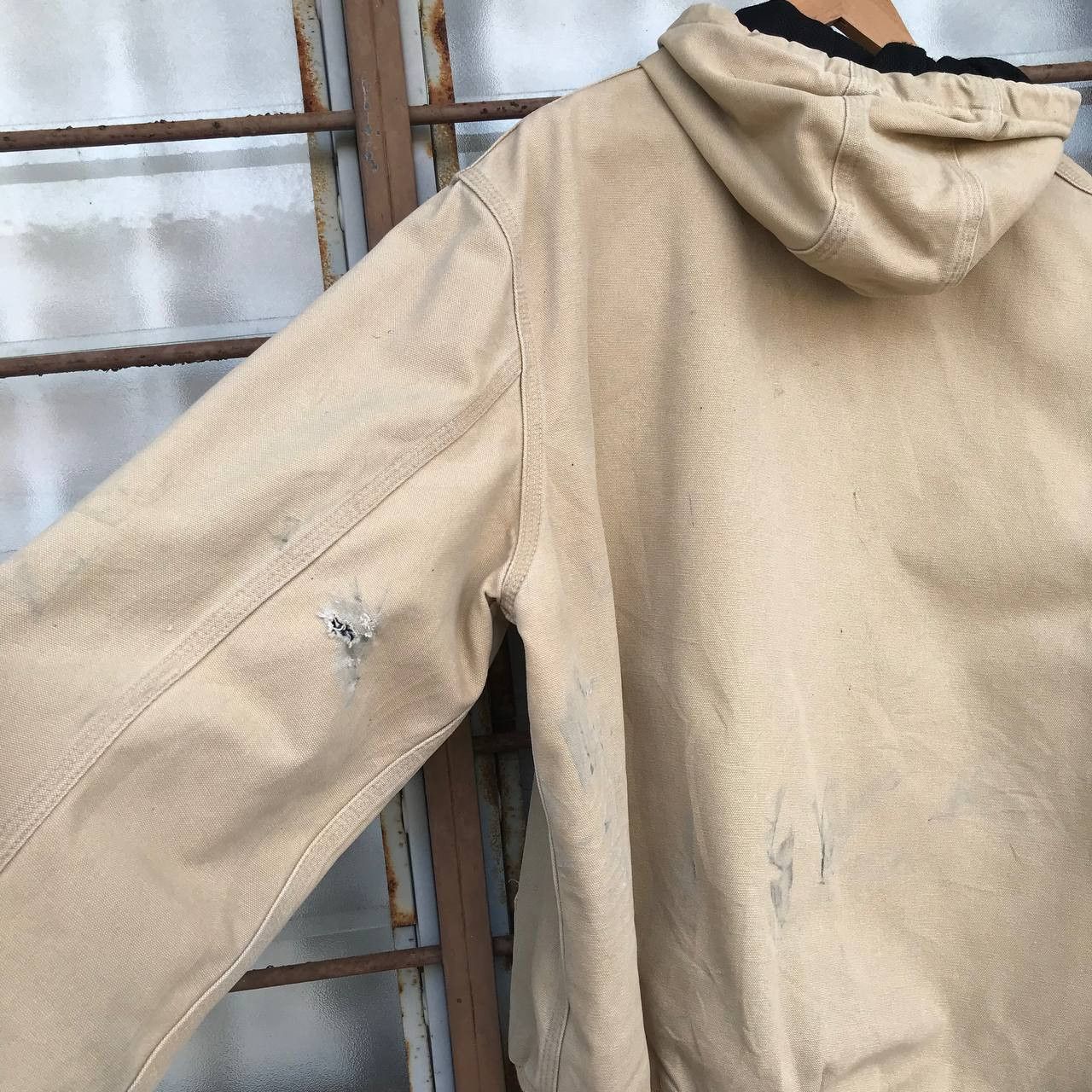Carhartt × Vintage VINTAGE CARHARTT CANVAS JUMPER TRASHED DISTRESSED HOODIE Size US L / EU 52-54 / 3 - 12 Thumbnail