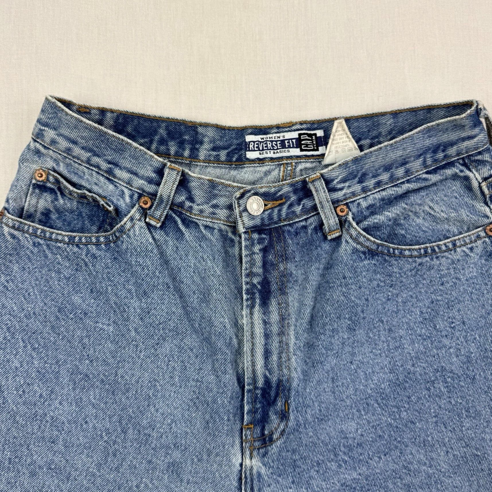 Gap VINTAGE Gap Reverse Fit Jeans Women's 12 Ankle Blue 90s Y2K High Waist Mom Denim Pants Size 34" / US 12 / IT 48 - 4 Thumbnail