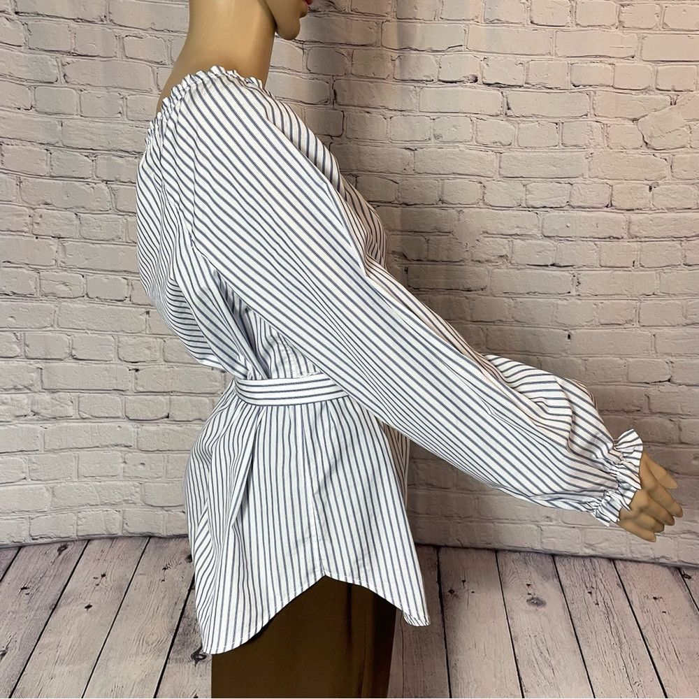 Rag & Bone NWT New $250 Rag & Bone Sierra Stripe Belted Cotton Blouse Size M / US 6-8 / IT 42-44 - 4 Thumbnail