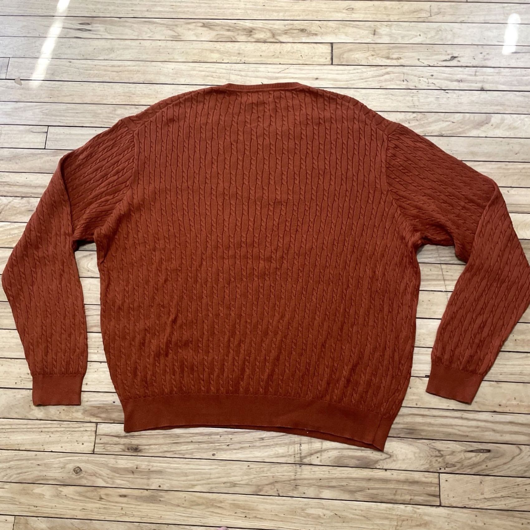 Vintage VINTAGE Tassa Elba Orange Cable Knit Sweater Men L Halloween Fall 90s Baggy Wide Pullover Knit Shirt Mens Size US L / EU 52-54 / 3 - 2 Thumbnail