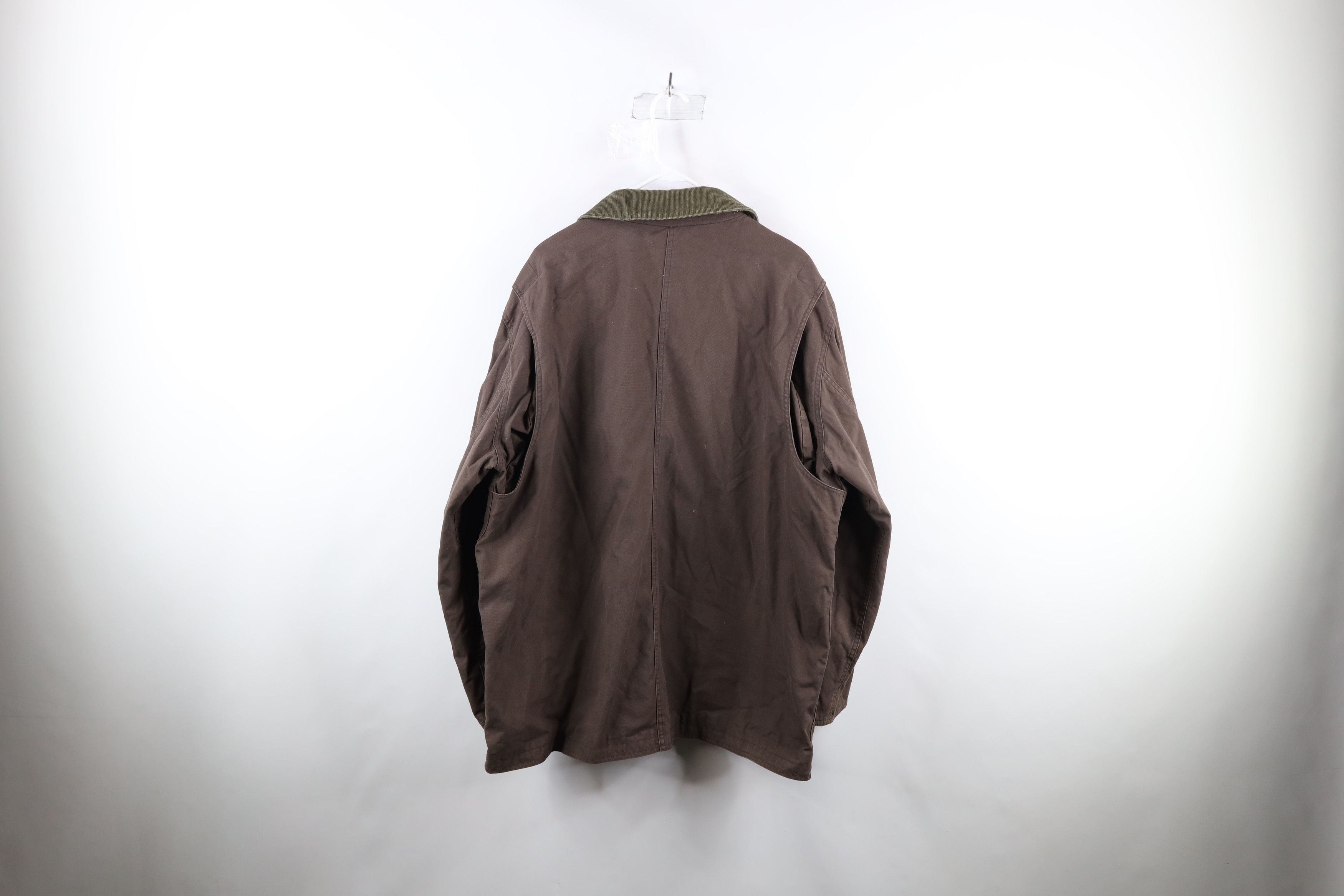 Lands' End × Vintage Vintage 90s Lands End Flannel Lined Chore Barn Jacket Brown Size US XL / EU 56 / 4 - 13 Thumbnail