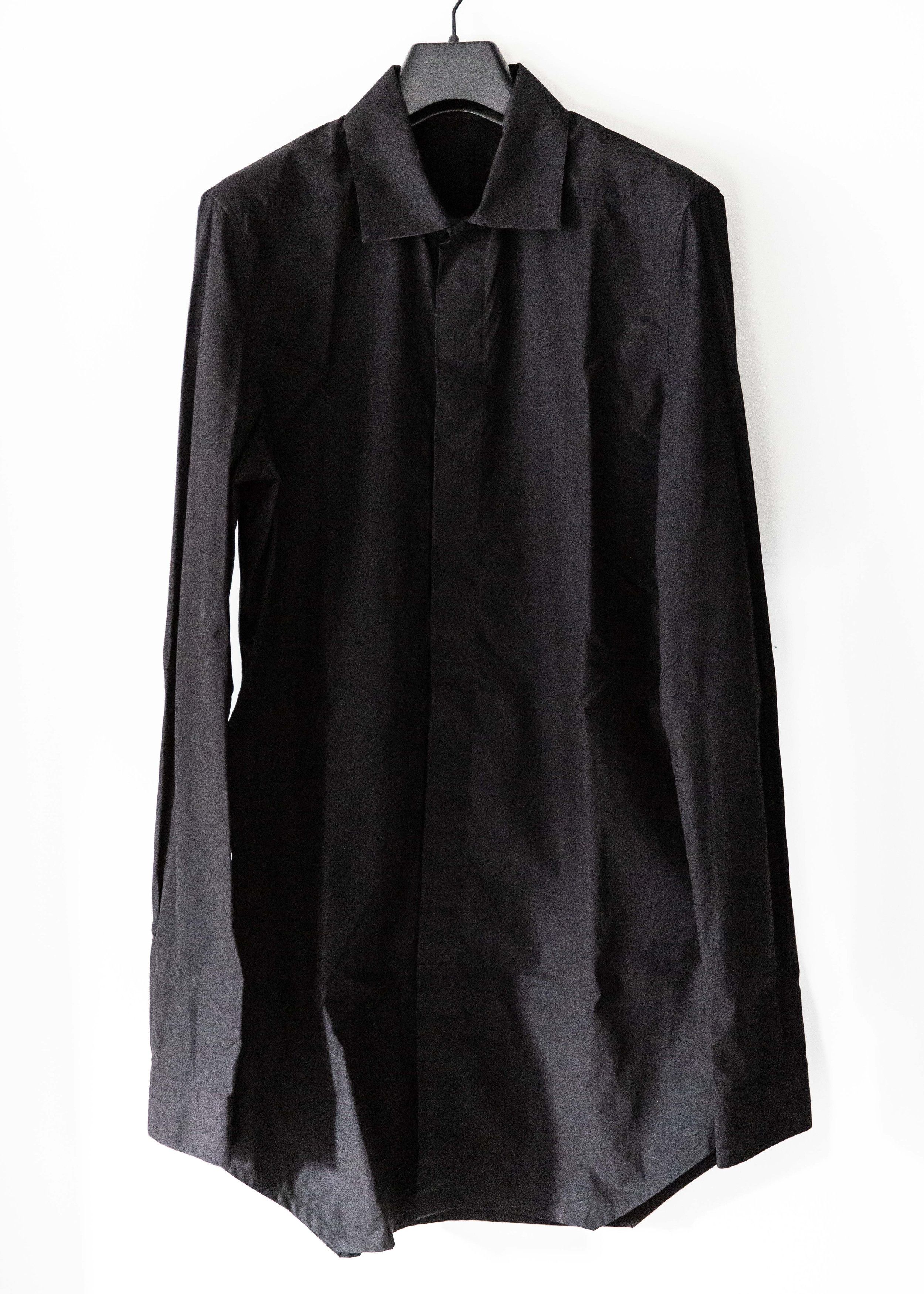 Pre-owned Rick Owens F/w17 Glitter Office Shirt In Black