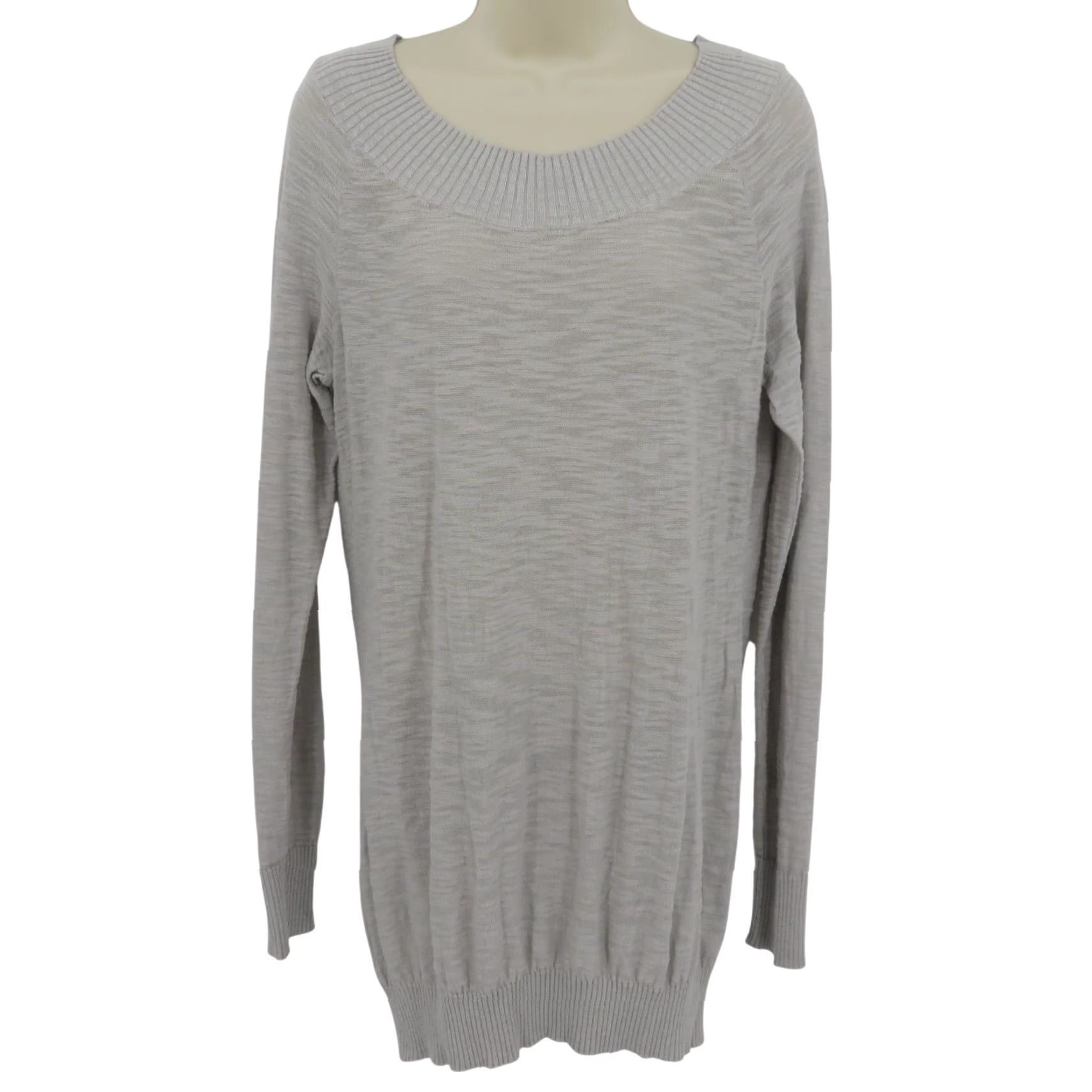 Express Express Women Large Ribbed Gray Burnout Long Sleeve Pullover Sweater NEW Size L / US 10 / IT 46 - 2 Thumbnail