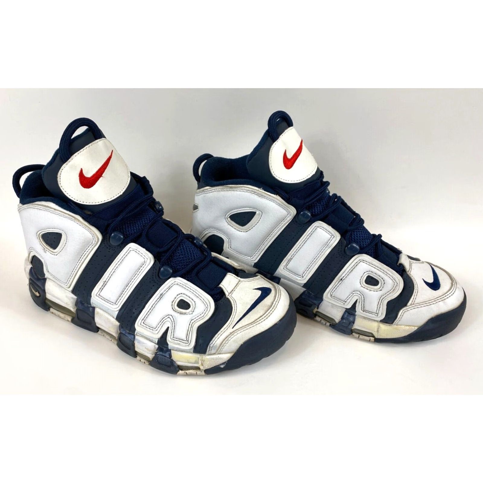 Nike Nike Air More Uptempo 414962-104 Olympic Mens Sneaker Sz US 10 White Navy 2016 Size US 9 / EU 42 - 4 Thumbnail