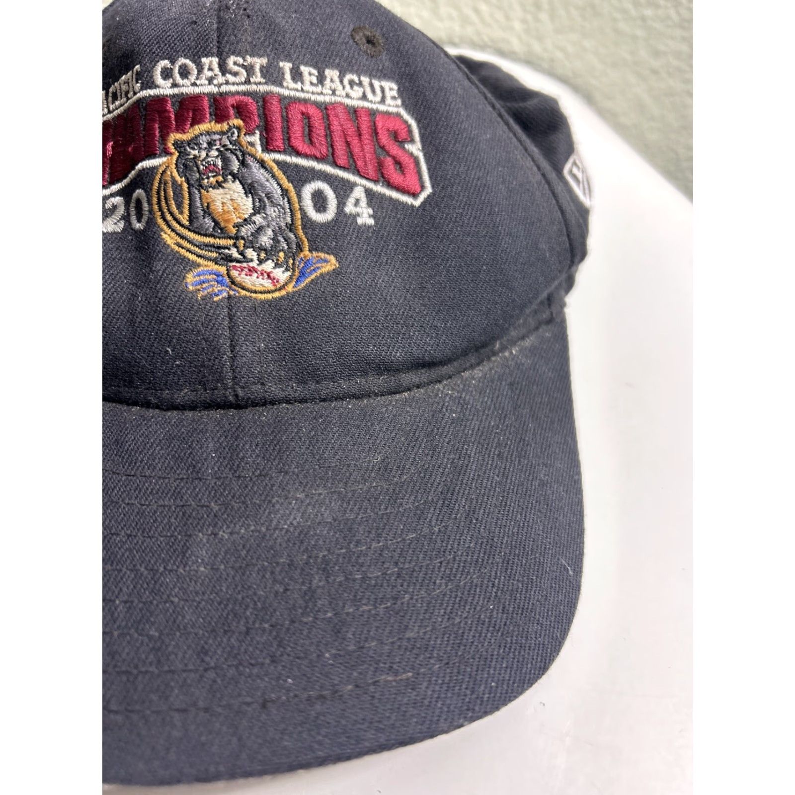 New Era VINTAGE New Era Sacramento Rivercats 2004 Champions Hat Adjustable Strap Dirty Stained Men Black Baseball Cap Adjustable Strap Champions Logo Size ONE SIZE - 3 Thumbnail