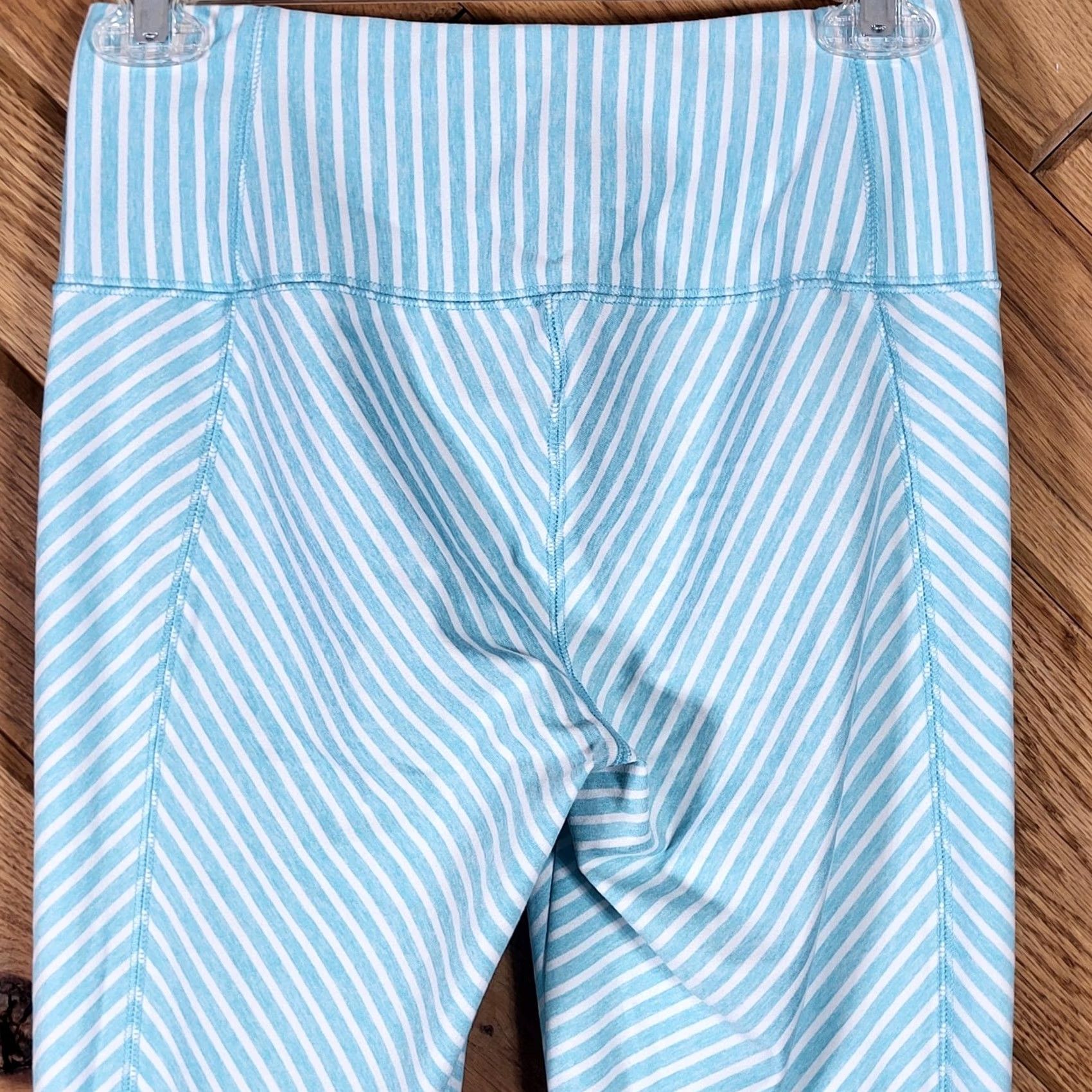 Vintage MTA Sport Yoga Pants Womens S Blue Striped Bootcut Athletic Stretch Size 26" / US 2 / IT 38 - 6 Thumbnail