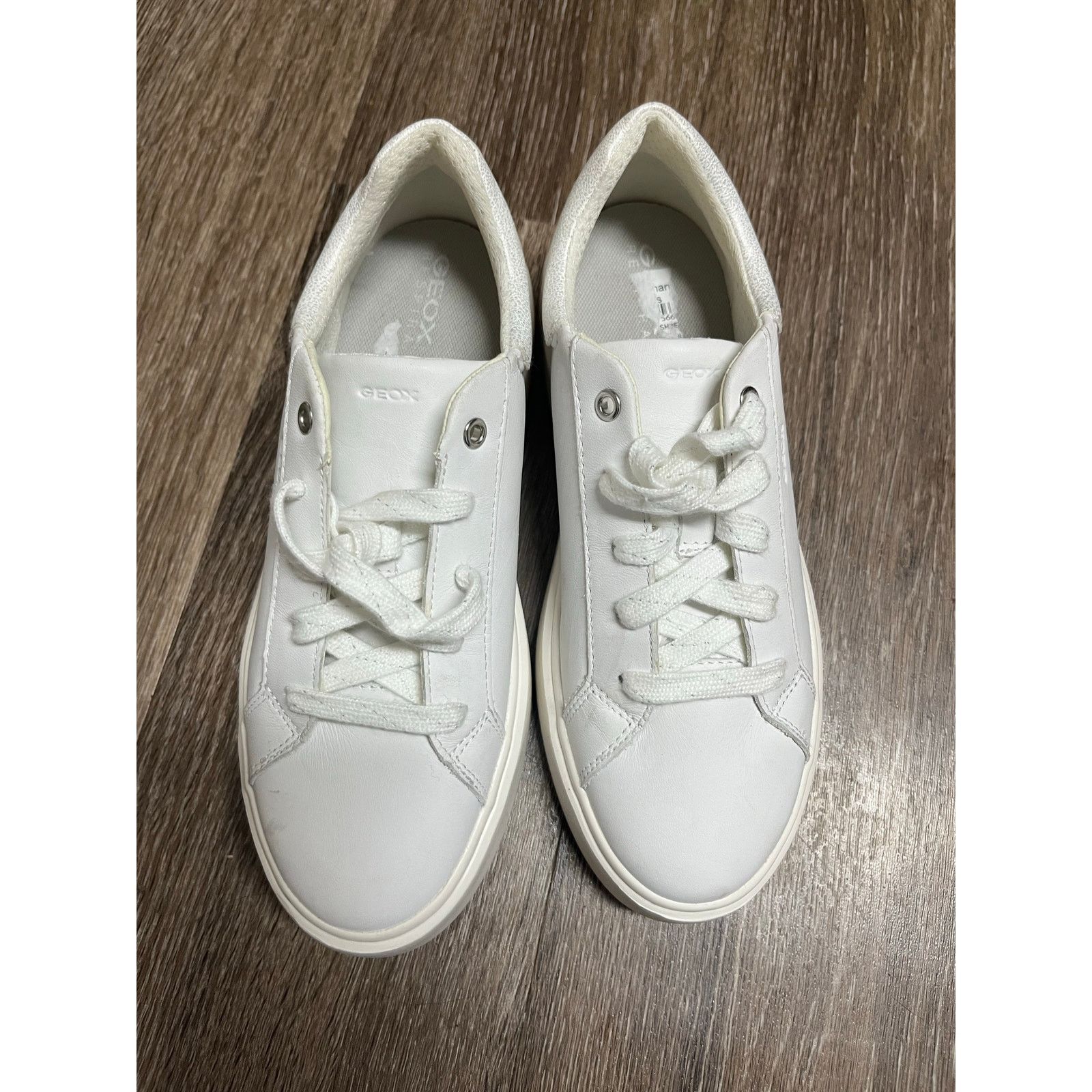 Geox Geox D Nhenbus White Studded Sneakers size 6 Size US 6 / IT 36 - 3 Thumbnail