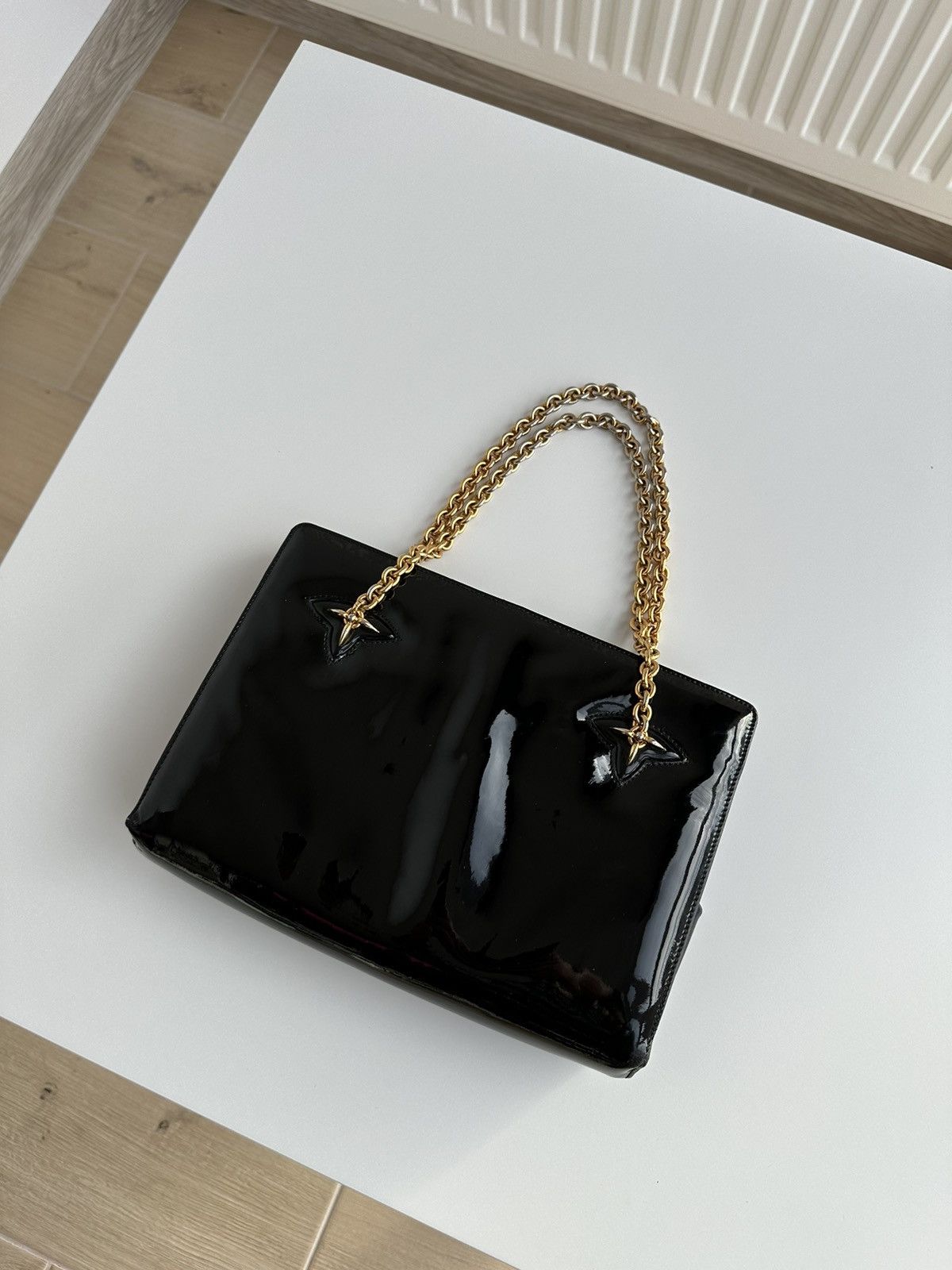 Gucci Vintage Gucci 80’s Lacquered Black Leather Hand bag Size ONE SIZE - 1 Thumbnail