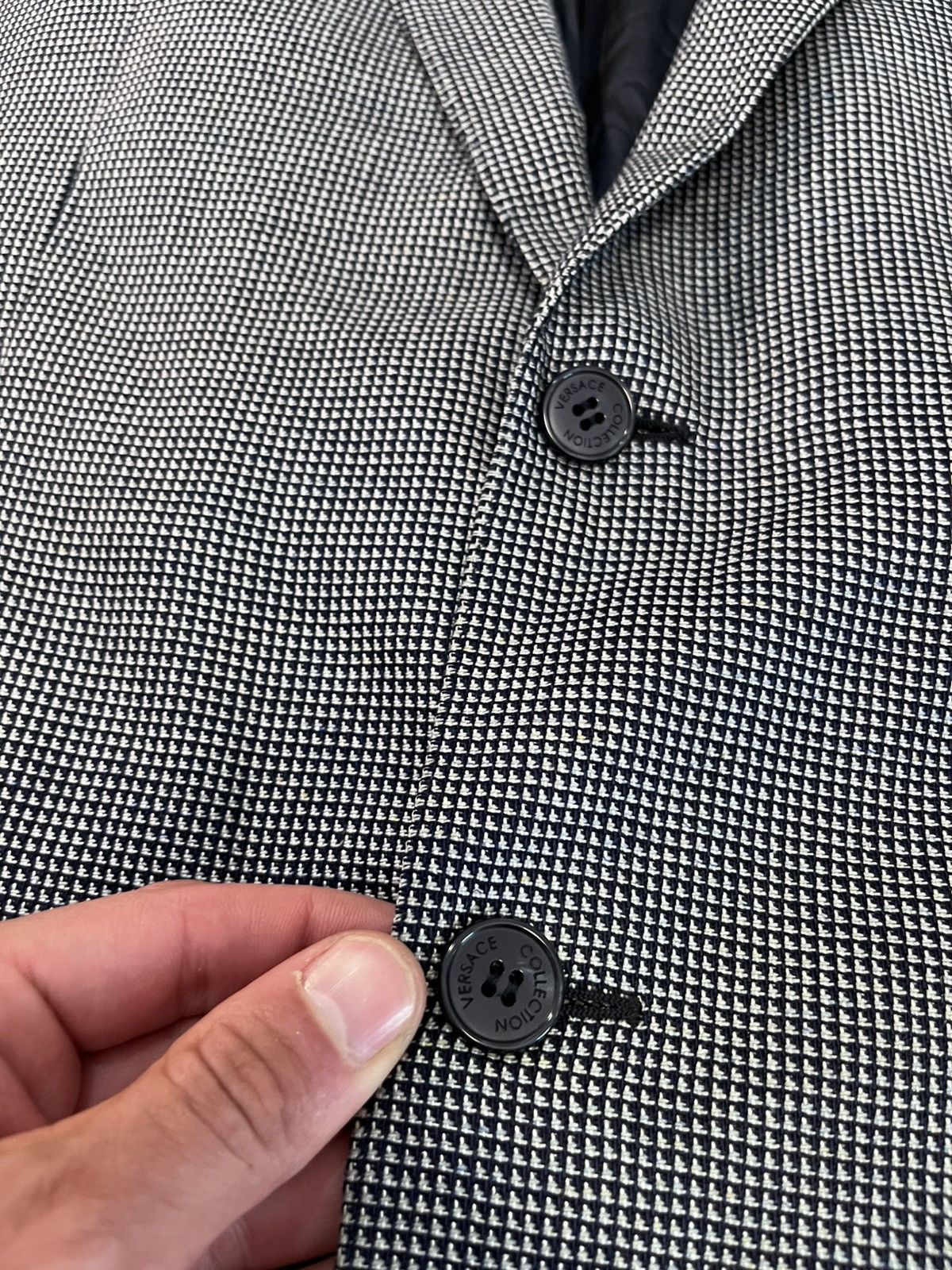 Versace Versace Silk Blazer Houndstooth Jacket 54R Luxury Designer Size 44R - 6 Thumbnail