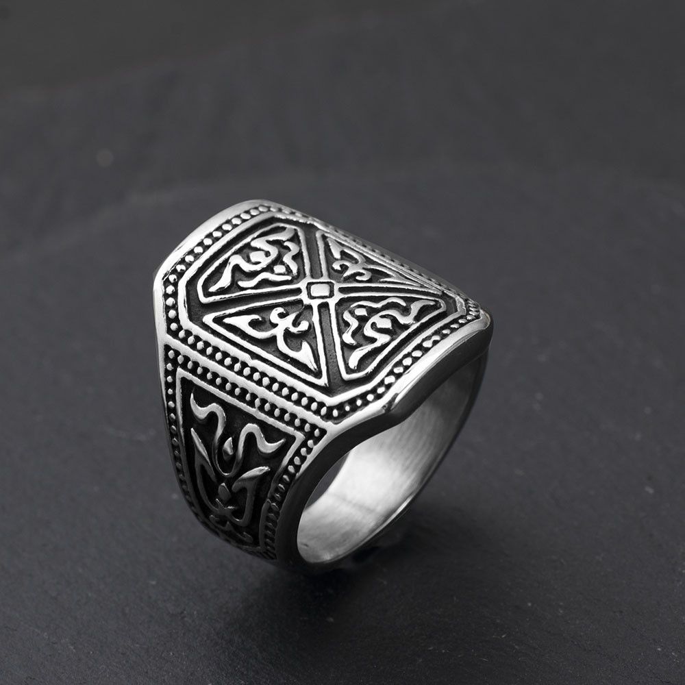 Jewelry × Vintage SIZE 10 Stainless Steel Halloween Dark Ornaments Rings Size ONE SIZE - 1 Thumbnail