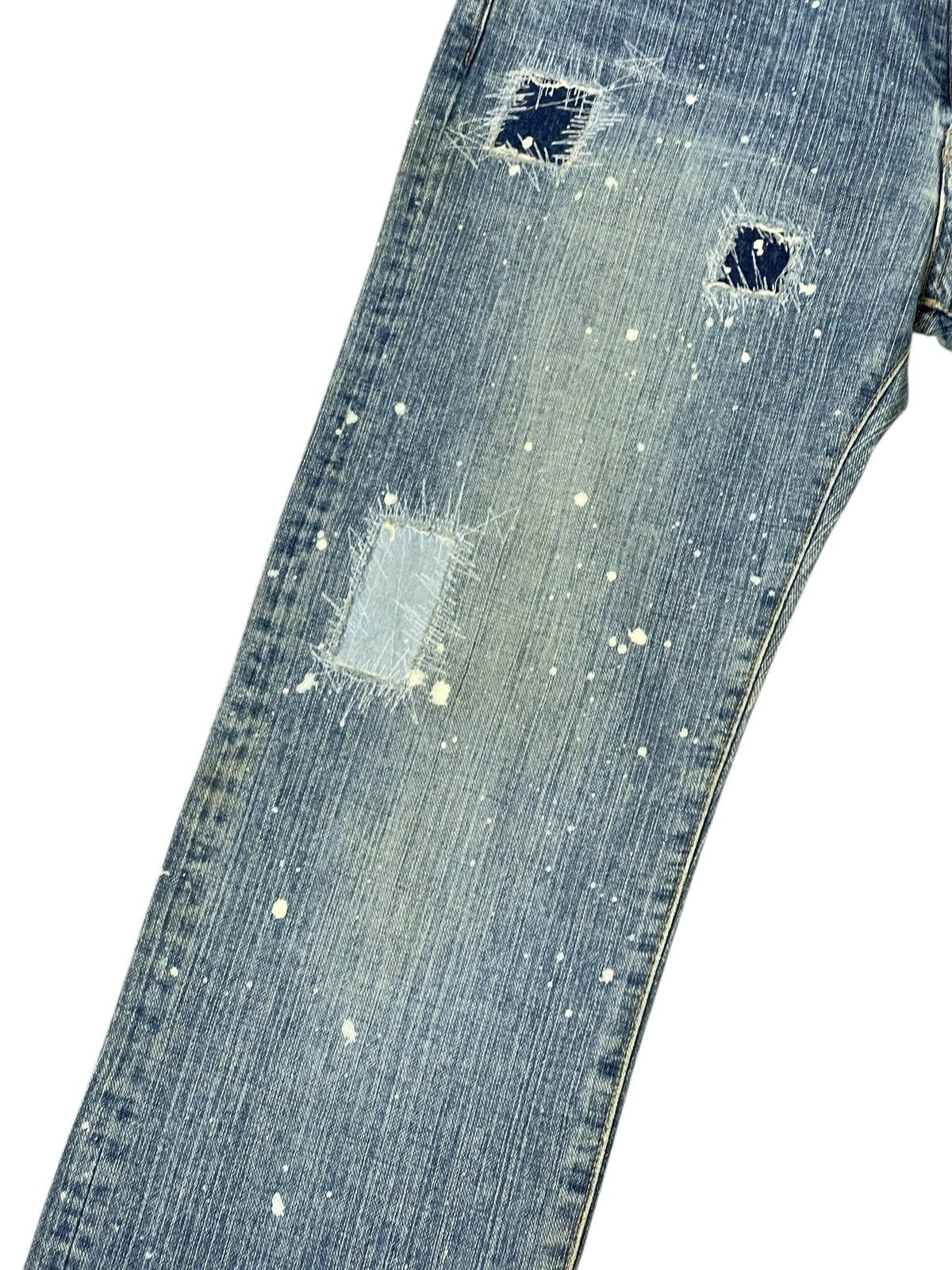 Japanese Brand Patchwork Jeans Global Work Painted Regular 3🟦8 Size US 32 / EU 48 - 3 Thumbnail