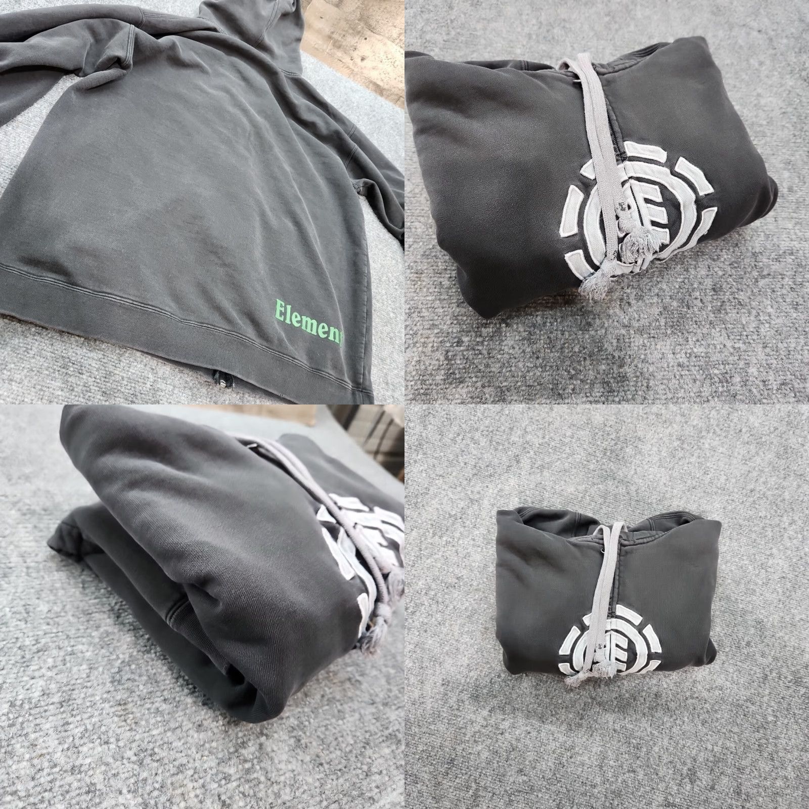 Element VINTAGE Element Hoodie Full Zip Grunge Black L Men Stash Spot Logo Embroidered Pockets Wind Water Fire Earth Skateboarding Size US L / EU 52-54 / 3 - 11 Thumbnail