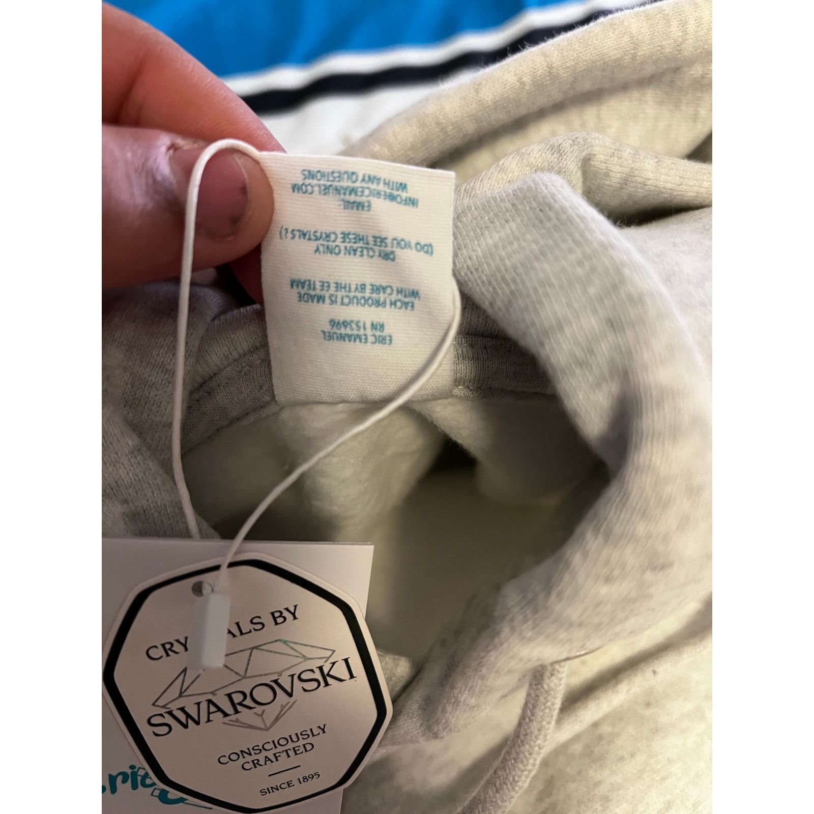 Eric Emanuel Eric Emanuel EE Swarovski Hoodie Grey Size US L / EU 52-54 / 3 - 4 Thumbnail
