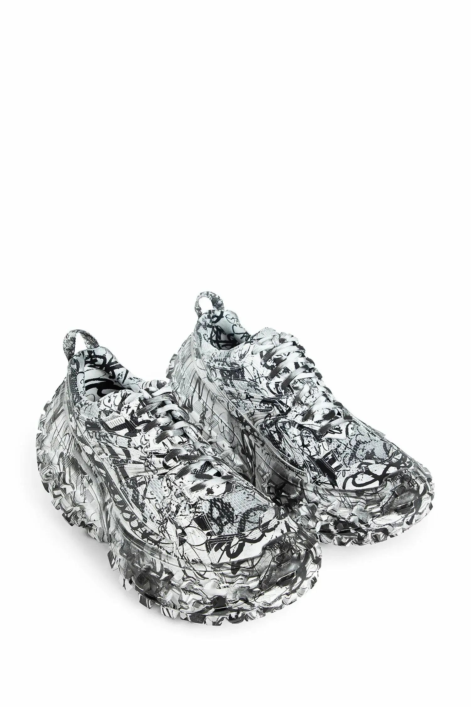 Balenciaga o1tr1nto0525 Speed Lace-Up Sneakers in Black/White Size US 12 / EU 45 - 3 Thumbnail