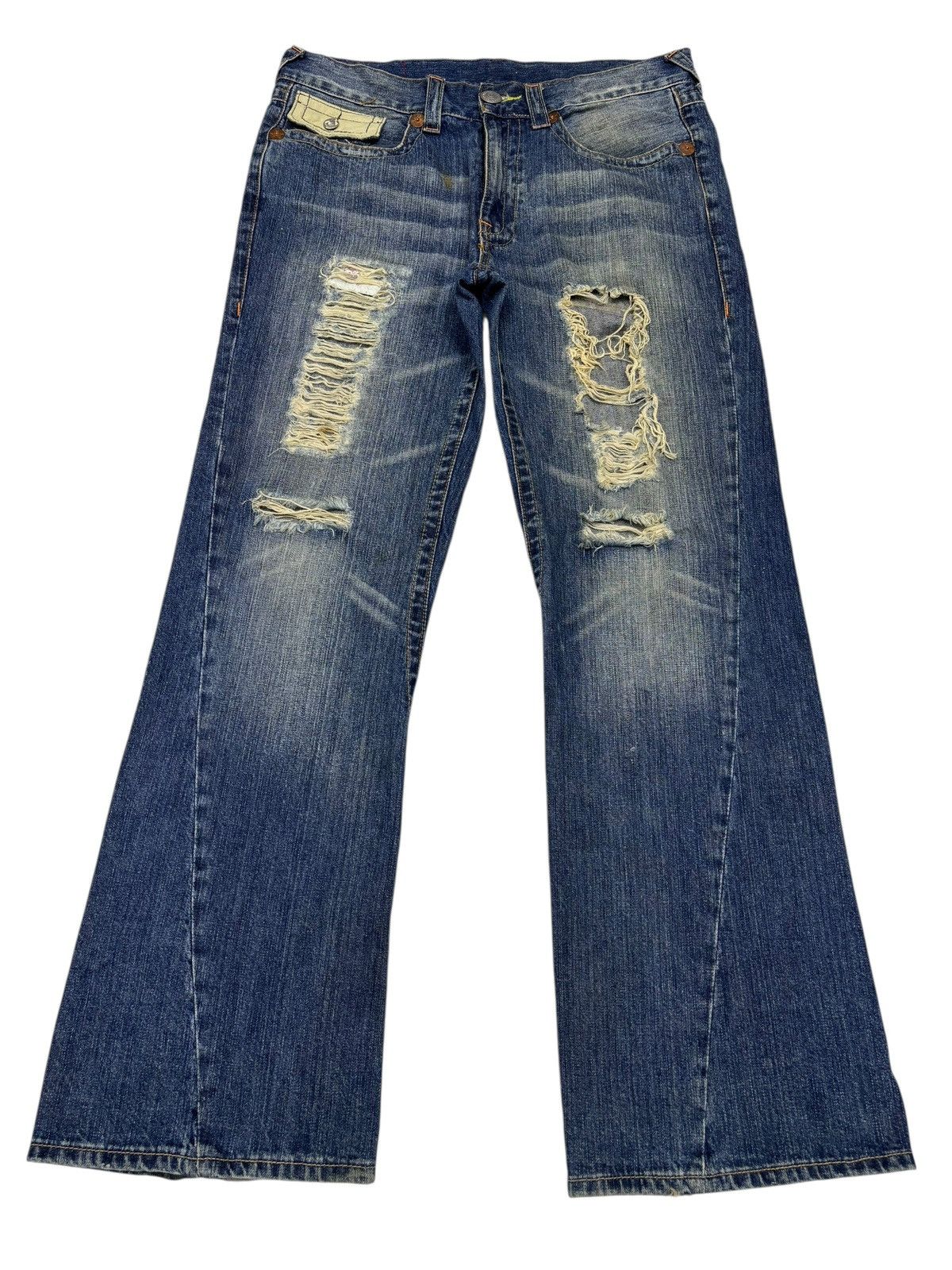 True Religion 🔥TRUE RELIGION Joey Super T Flared Jean Distressed Denim Size US 36 / EU 52 - 1 Thumbnail