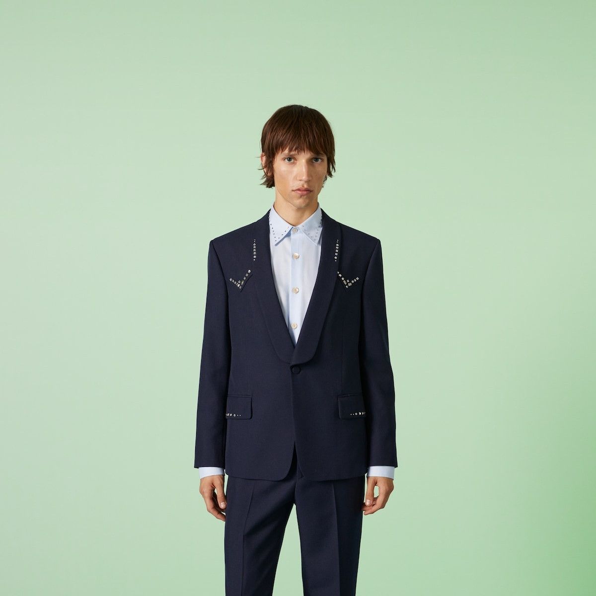 Gucci o1s1wg110125 Wool Twill Jacket Crystal Embroidery Navy Blue Size US S / EU 44-46 / 1 - 5 Thumbnail