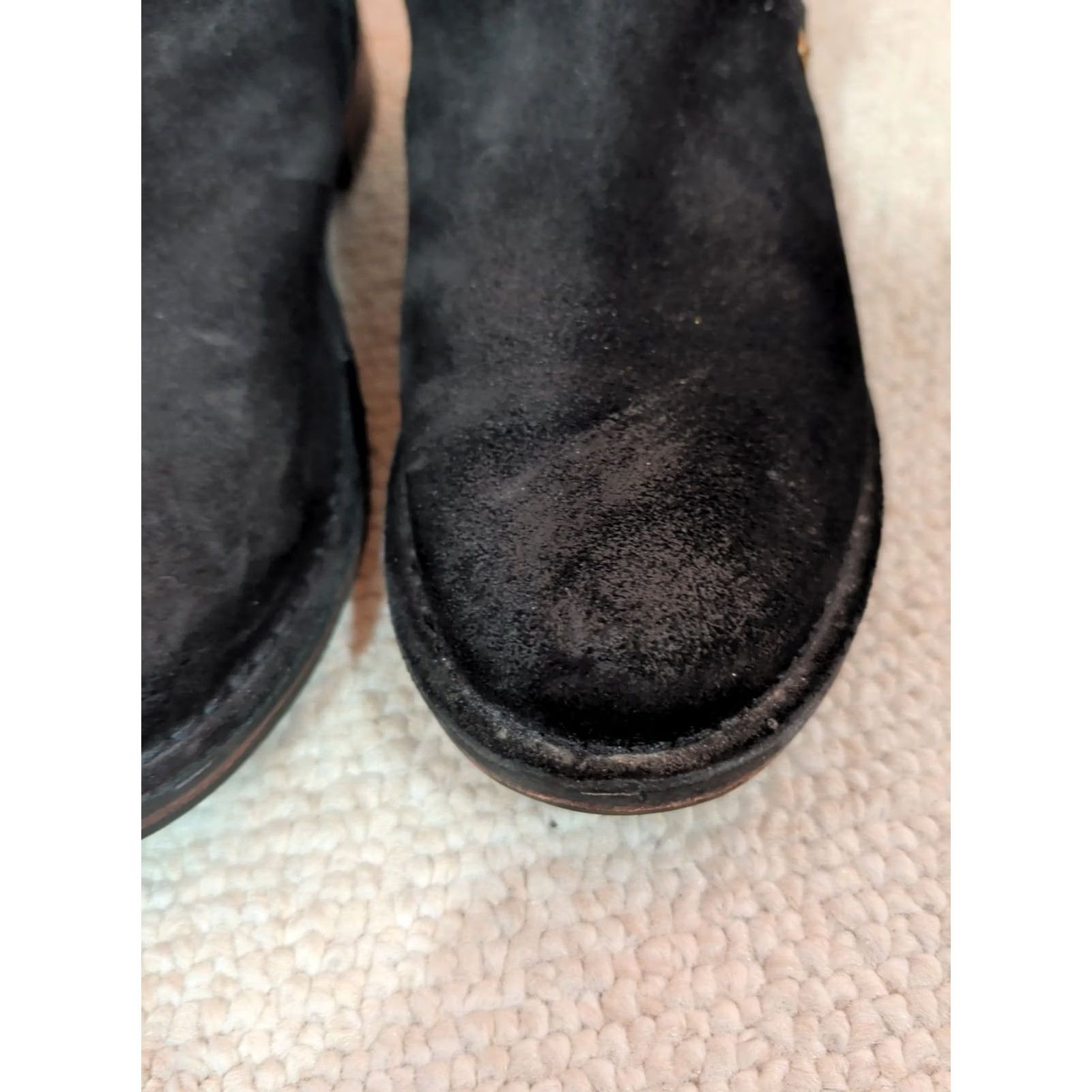 Ugg UGG Womens Black Suede Leather Sheepskin Biker Boot Sz 9 Fabrizia Studs Moto Size US 9 / IT 39 - 4 Thumbnail