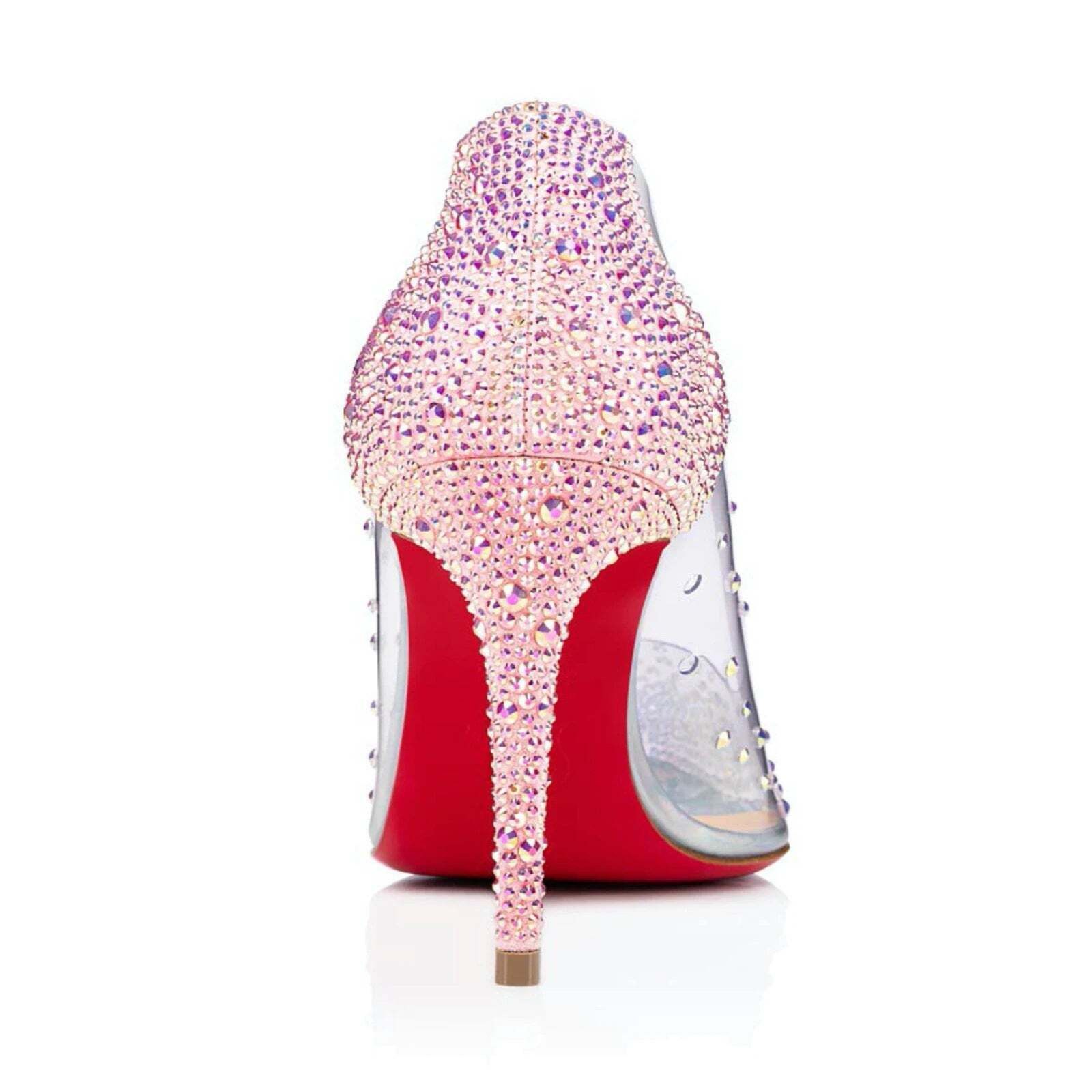 Christian Louboutin Degrastrassita PVC 85 Soupir Pink Crystal PVC Heel Pump 37 Size US 7 / IT 37 - 10 Thumbnail