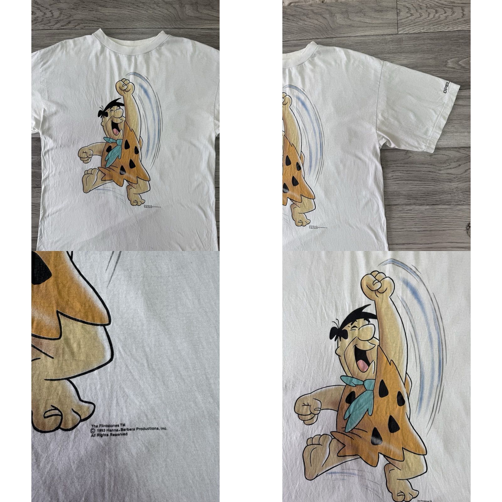 FRED VINTAGE The Flintstones T-Shirt XL White Fred Flintstone 1993 Mens Shirt Size US XL / EU 56 / 4 - 8 Thumbnail