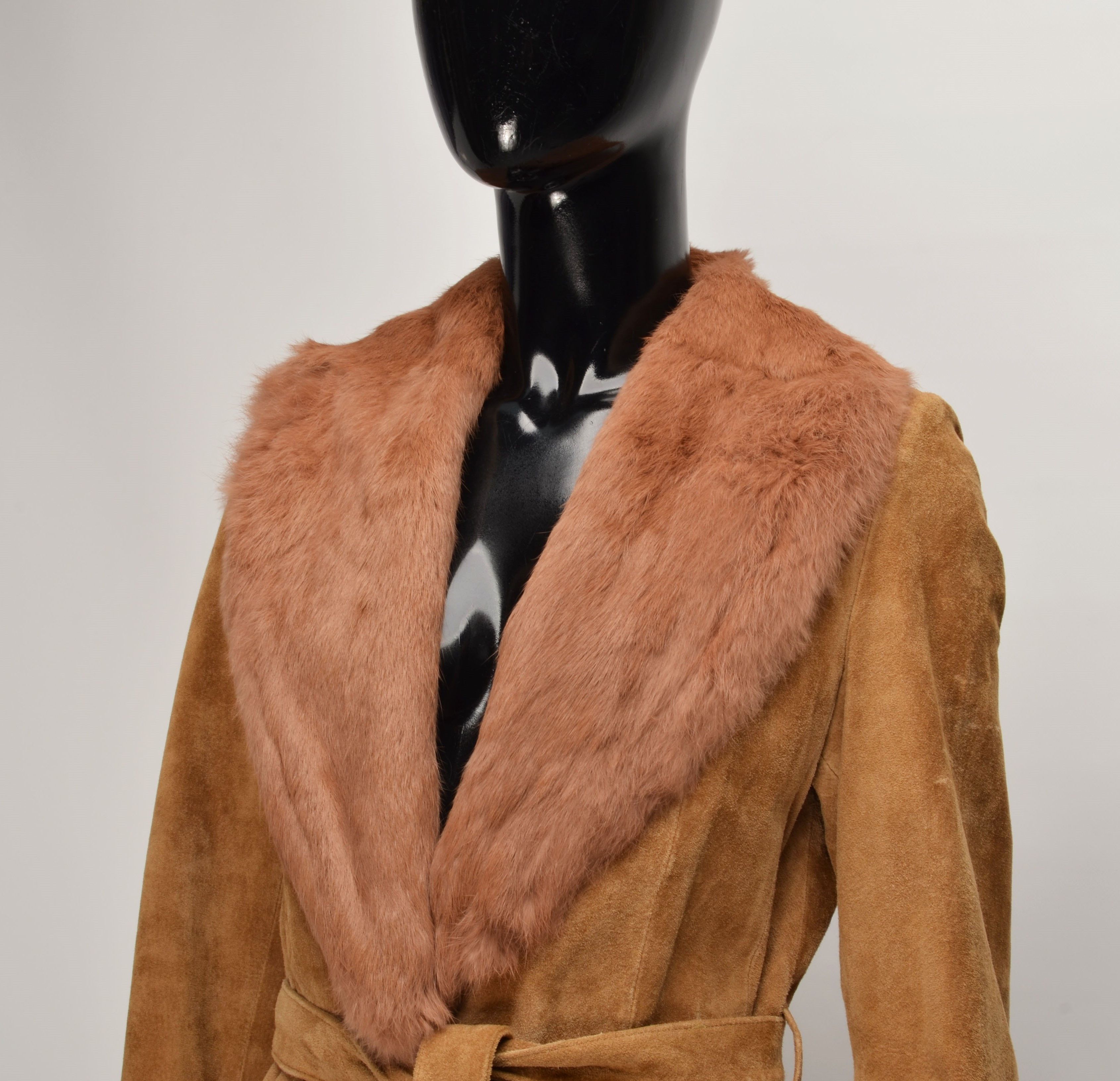 Mango Mango MNG Vintage Y2K Mob Wife Leather Coat with Rabbit Fur Size XS / US 0-2 / IT 36-38 - 2 Thumbnail