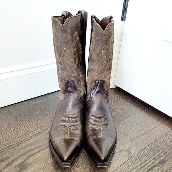 Genuine Leather Zodiac Leather/Suede Embroidered Cowboy Boot Classic Size US 10.5 / IT 40.5 - 3 Thumbnail