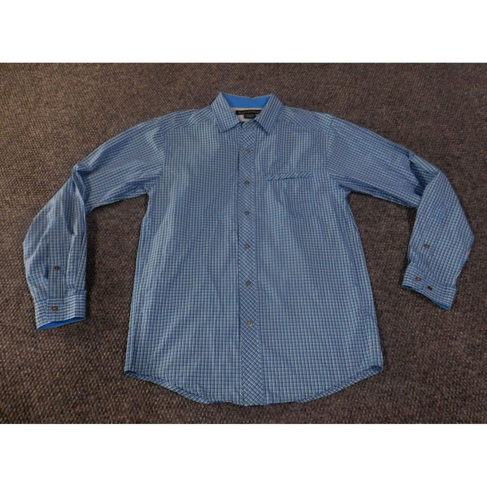 ExOfficio ExOfficio Shirt Mens Small Blue Plaid Lightweight Travel Outdoor Button-Up Long Sleeve Casual Size US S / EU 44-46 / 1 - 2 Thumbnail
