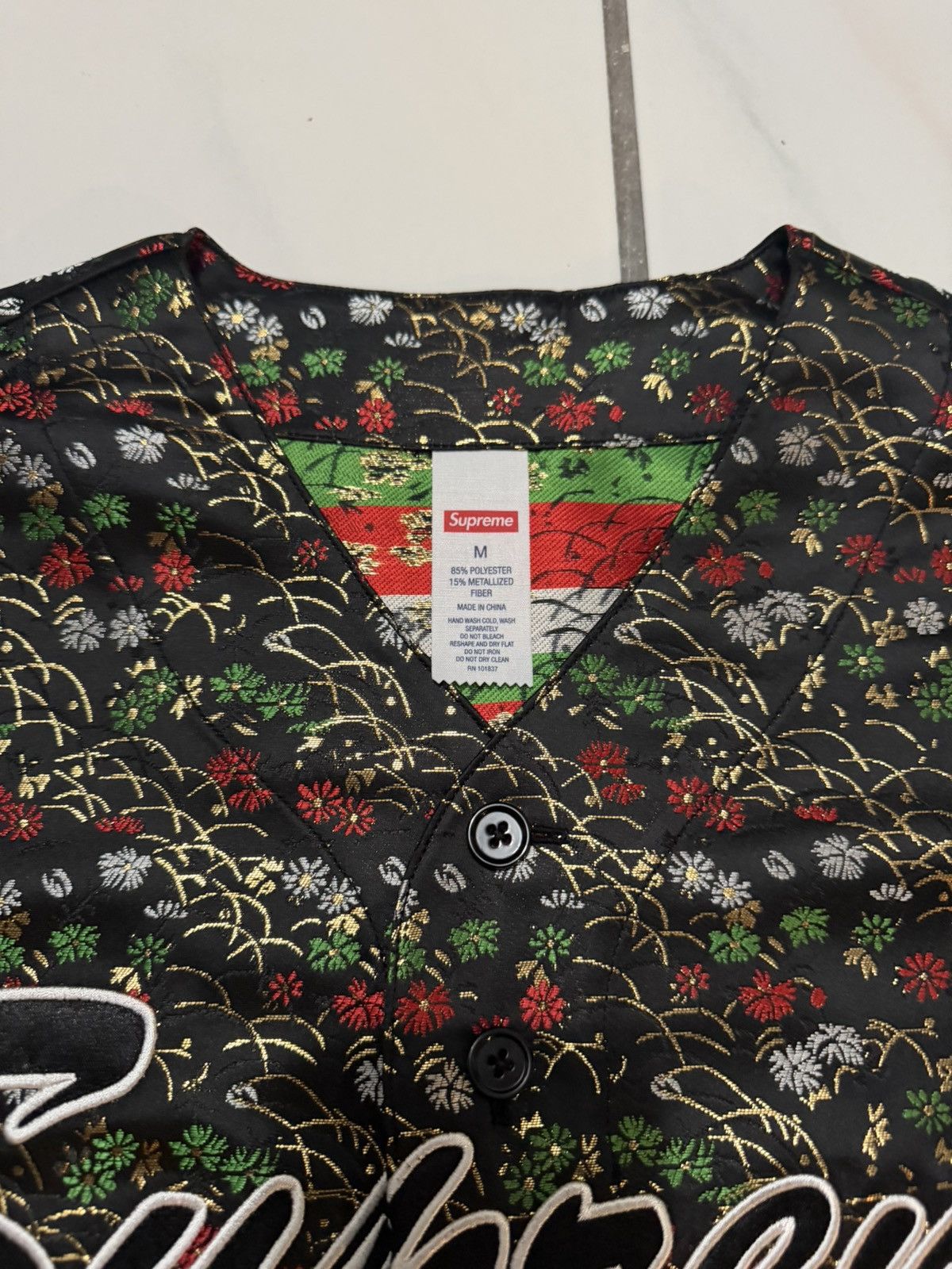 Supreme Floral jacquard Baseball Jersey Size US M / EU 48-50 / 2 - 3 Thumbnail