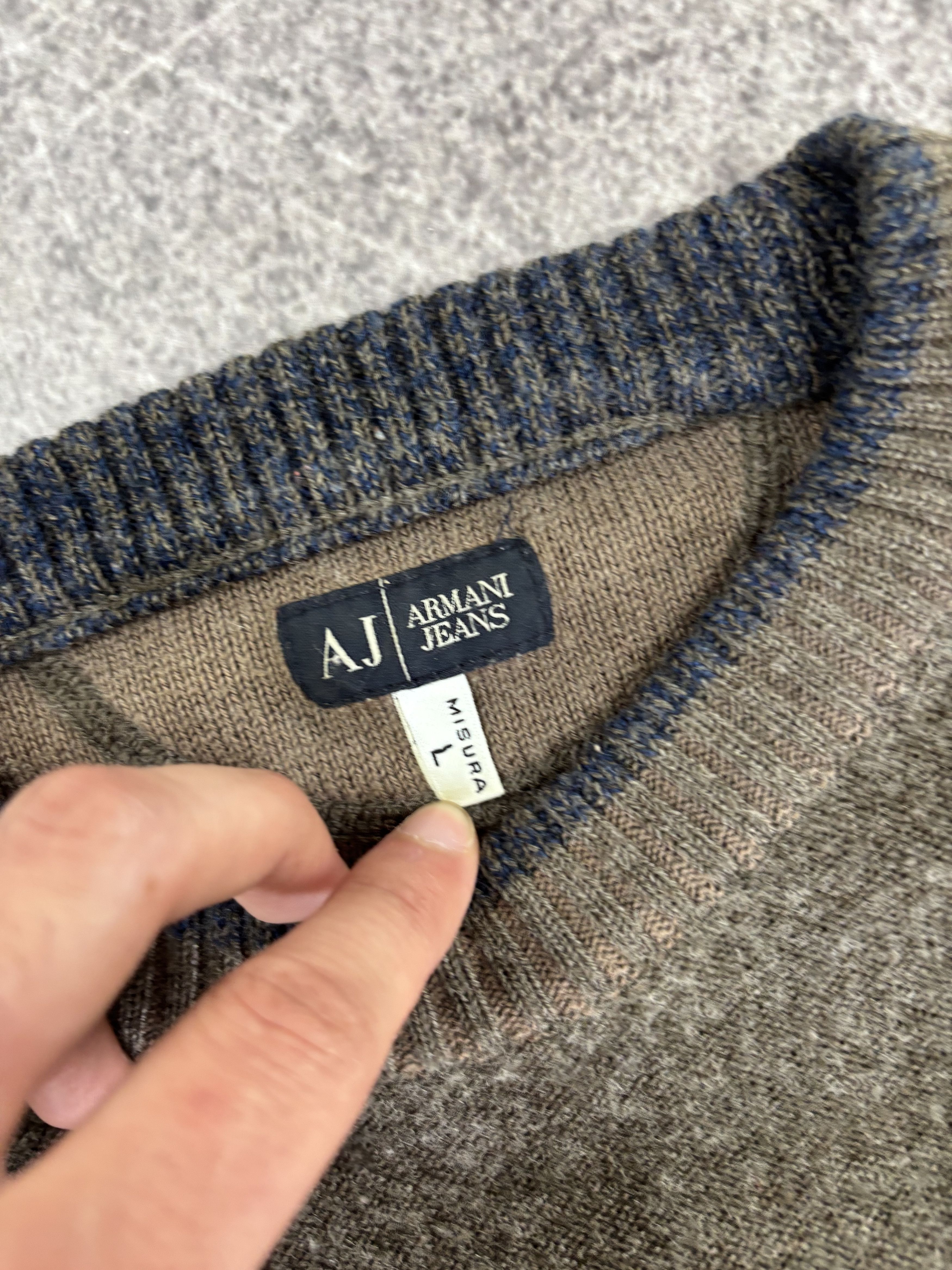 Emporio Armani VTG Cropped Armani Jeans Kapital Style Wool Sweater Size US M / EU 48-50 / 2 - 7 Thumbnail