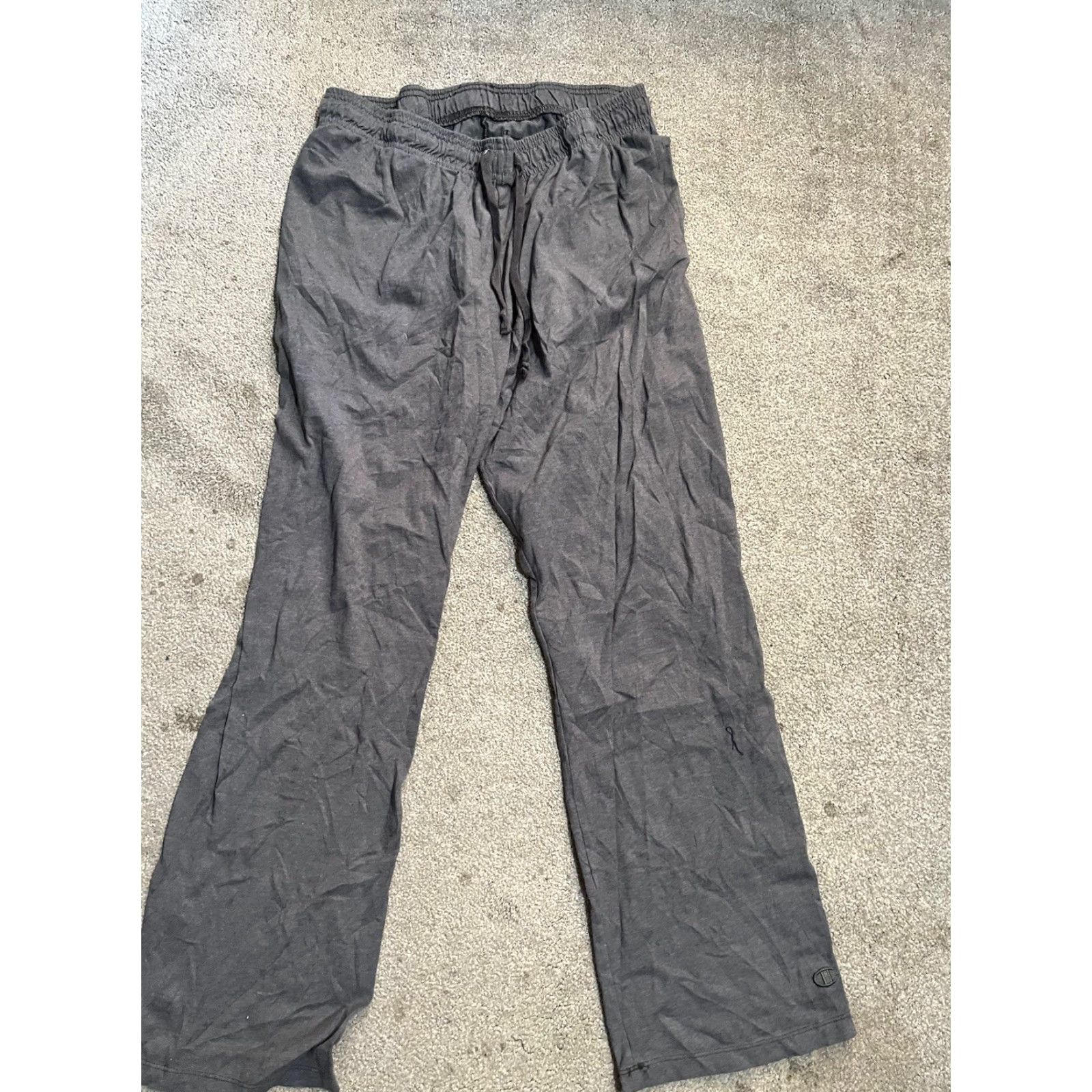 Champion Champion Sweatpants Men M Gray Cotton Solid Logo Pocket Relaxed Straight Size US 31 - 2 Thumbnail