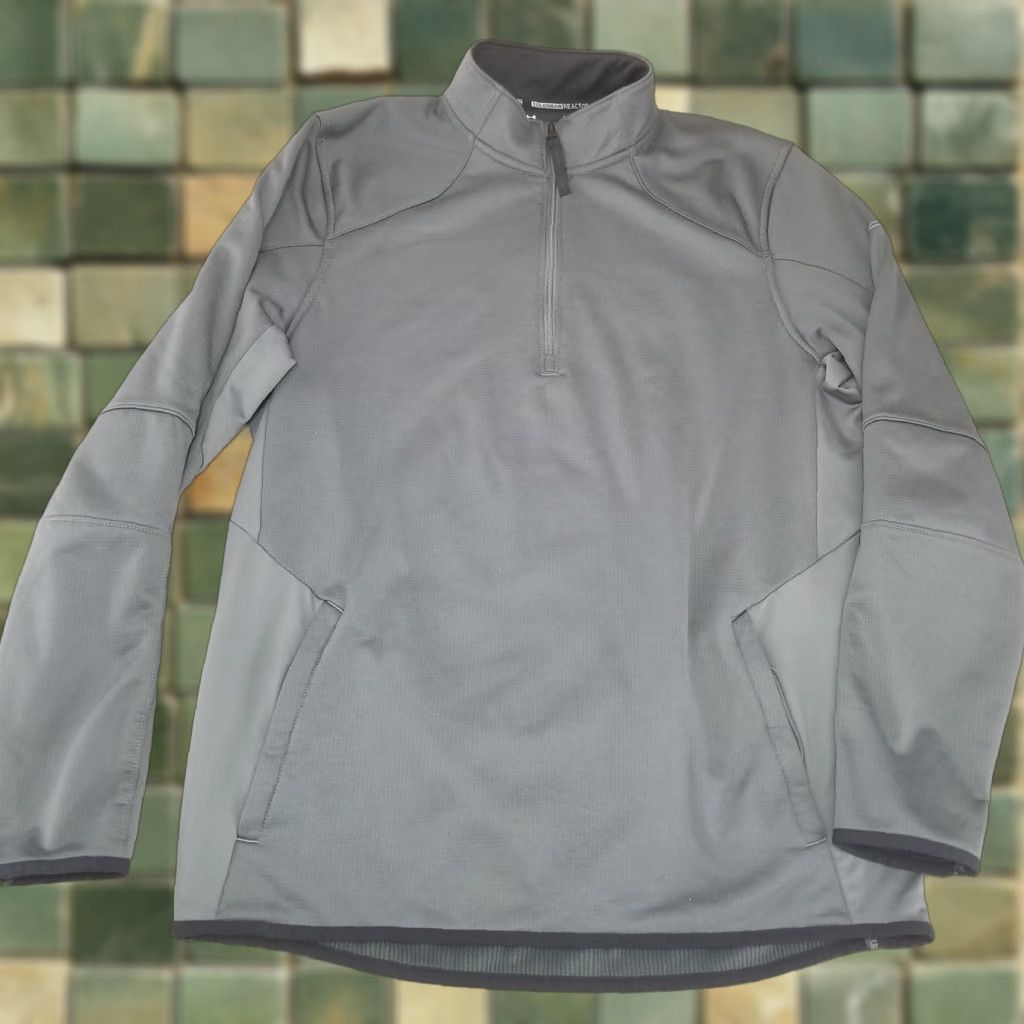 Under Armour Under Armour Sweater Mens Medium Gray Loose Fit ColdGear Reactor Zip Sweatshirt Size US M / EU 48-50 / 2 - 1 Thumbnail