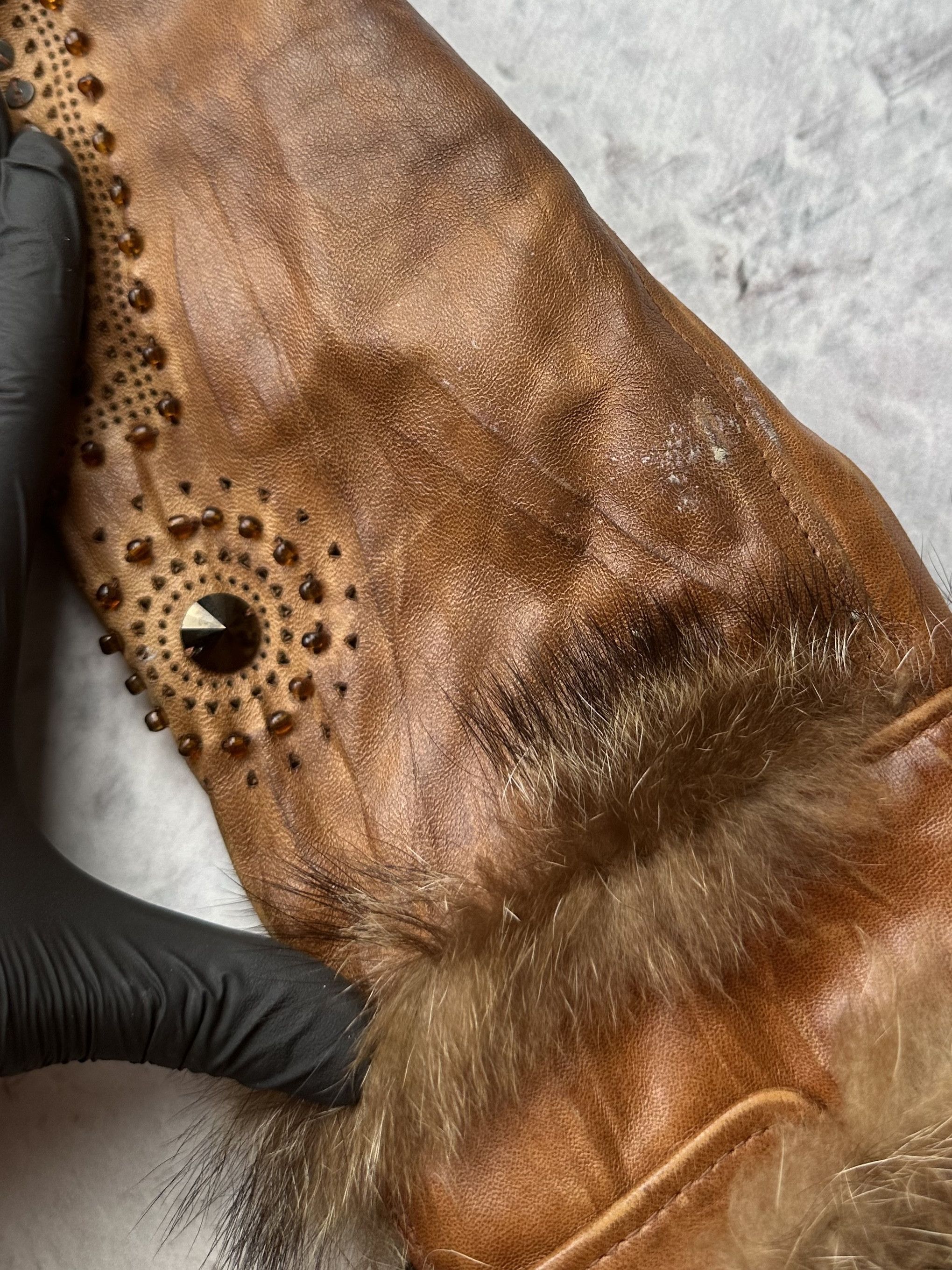 Vintage Vintage Leather and Real Fur Coat A208D15(539) Size M / US 6-8 / IT 42-44 - 6 Thumbnail