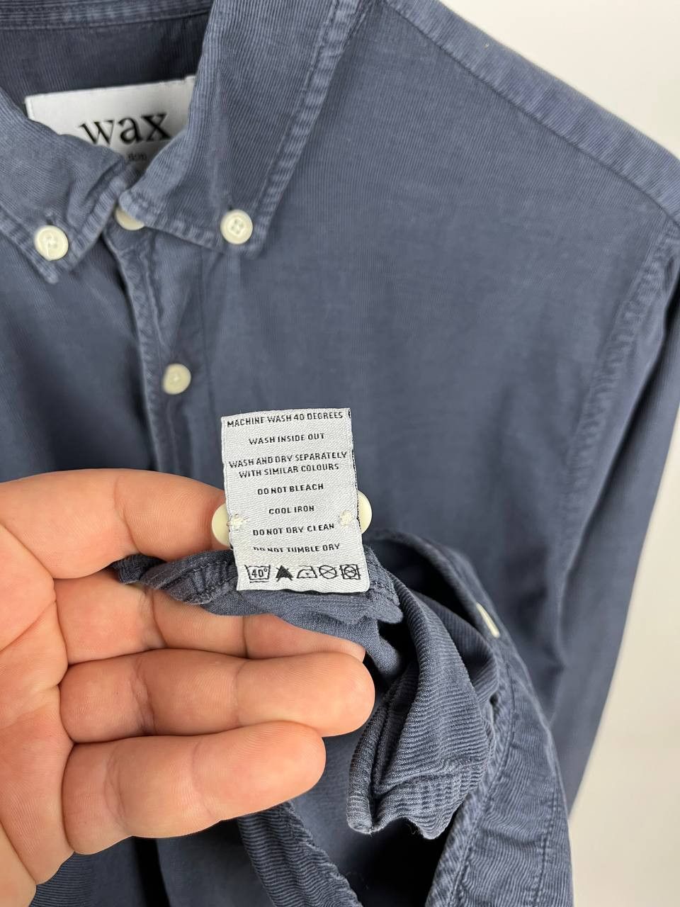 Wax London Wax London Corduroy Shirt Long Sleeve Blue Men’s Size M Size US M / EU 48-50 / 2 - 9 Thumbnail