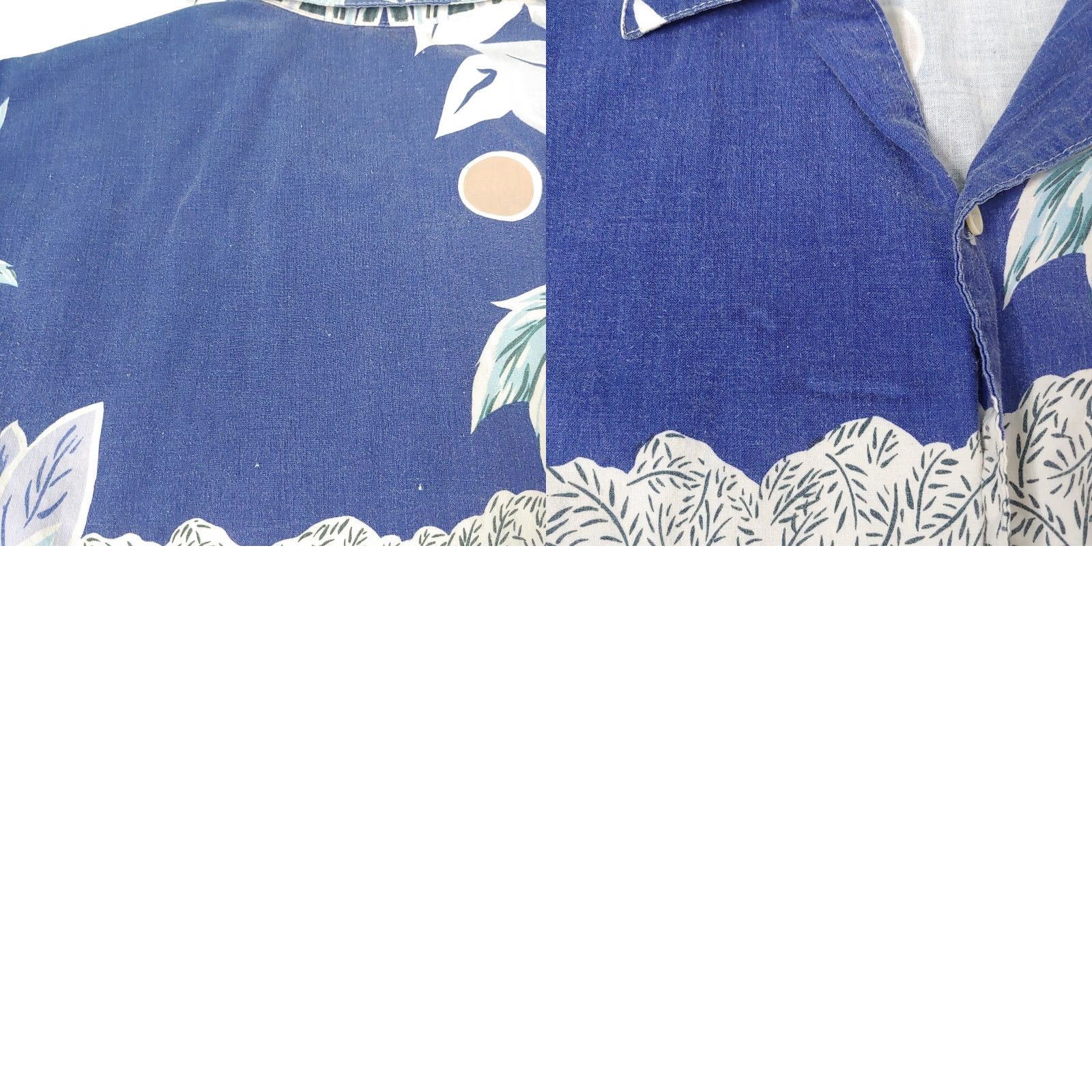 Paradise VINTAGE Paradise Blue Lagoon Shirt Men Large Cotton Tropical Crane Button-Up Short Sleeve Blue 39" Chest 28" Length Mens Size US L / EU 52-54 / 3 - 8 Thumbnail