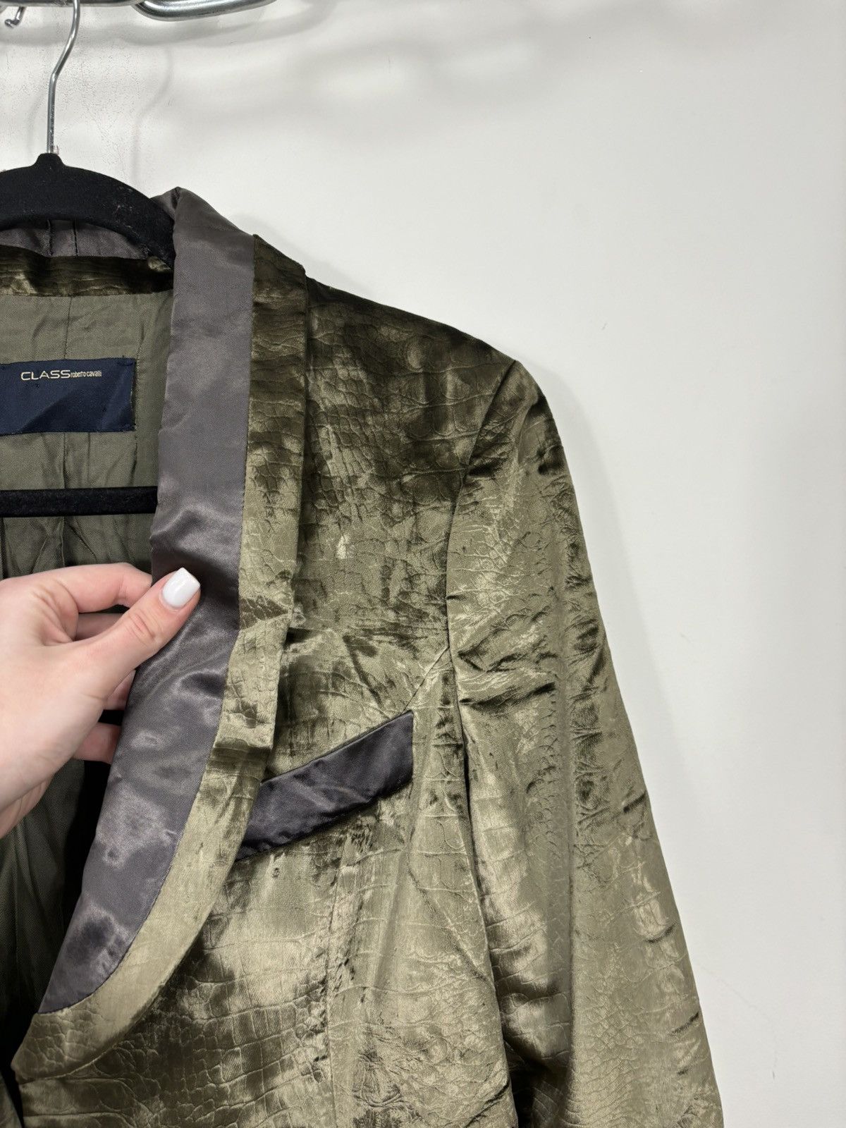 Cavalli Class Roberto Cavalli Class Rare Velour Snake Skin Blazer Jacket Size XL / US 12-14 / IT 48-50 - 11 Thumbnail