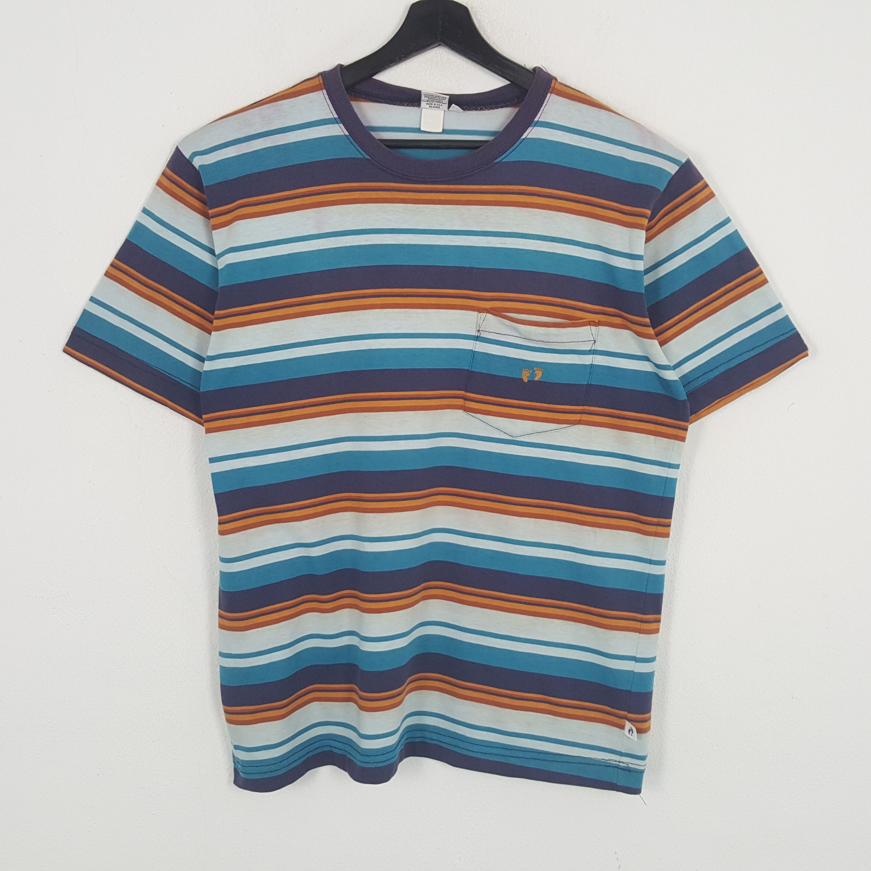 Hang Ten × Vintage HANG TEN Small Logo Pocket Stripes Design Tshirt Size US L / EU 52-54 / 3 - 1 Thumbnail